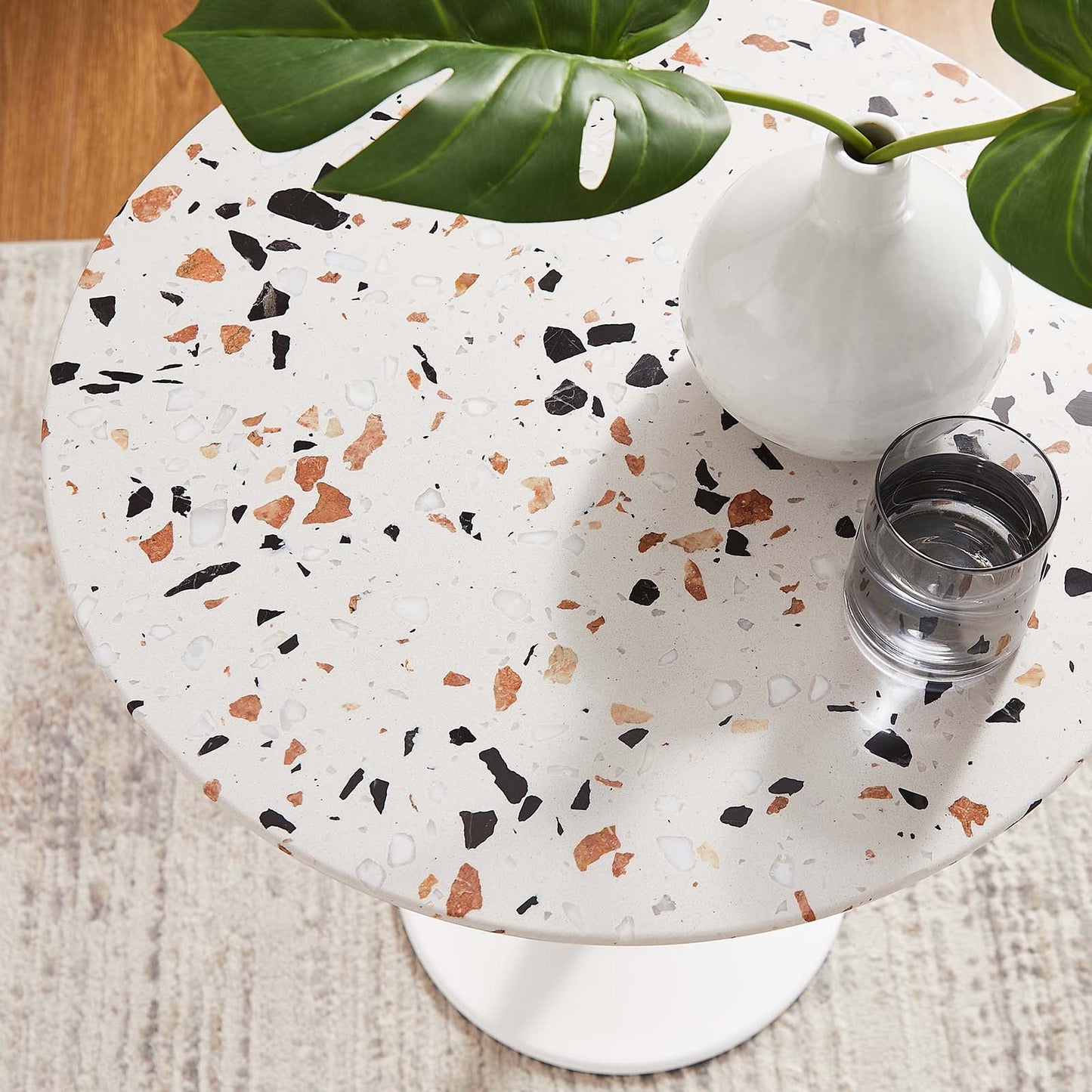 Lippa 20" Round Side Table - Terrazzo and White Options Available