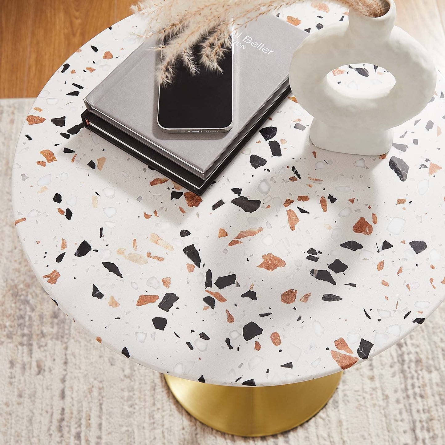 Lippa 20" Round Side Table - Terrazzo and White Options Available