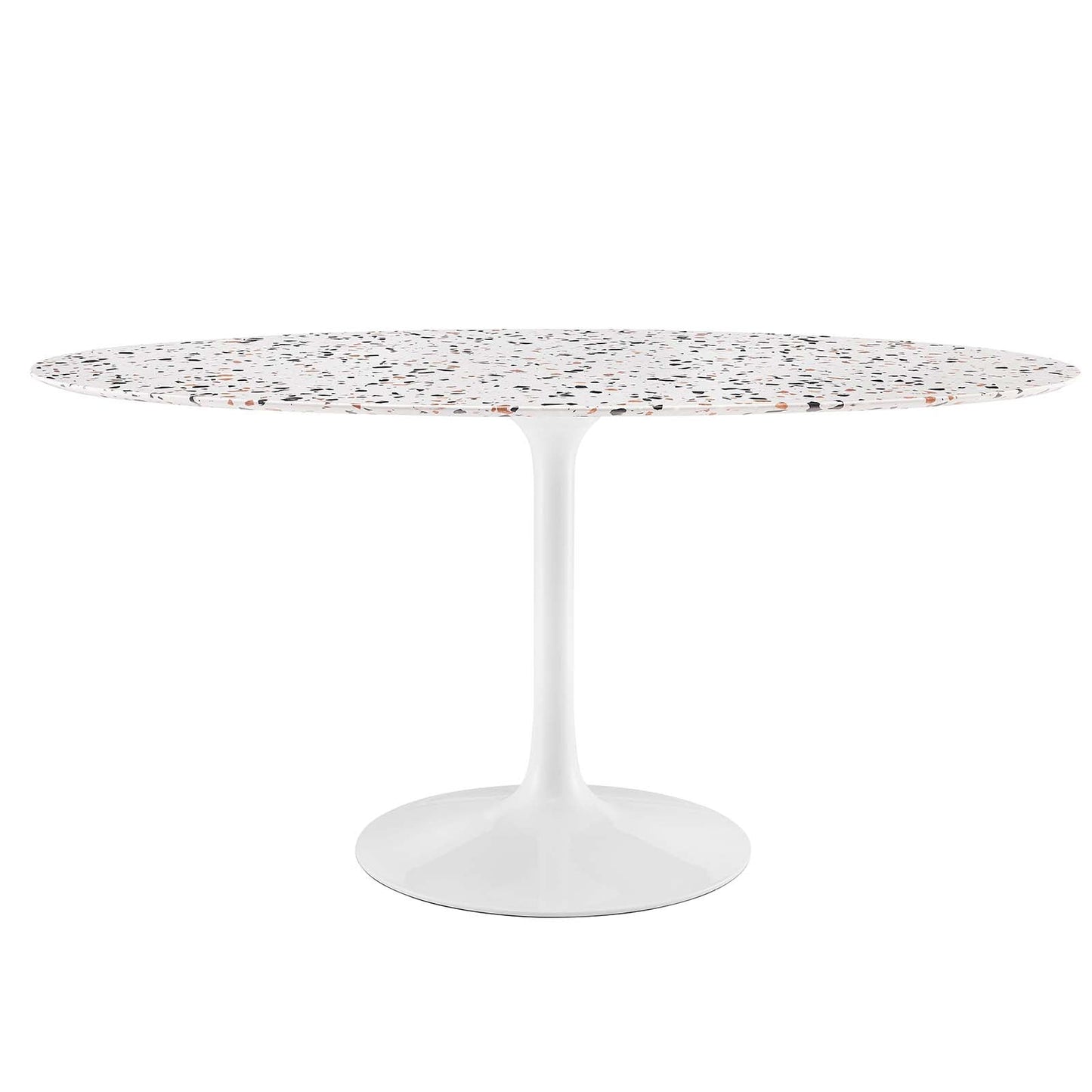 Lippa 60" Oval Dining Table with Artificial Marble and Wood Top