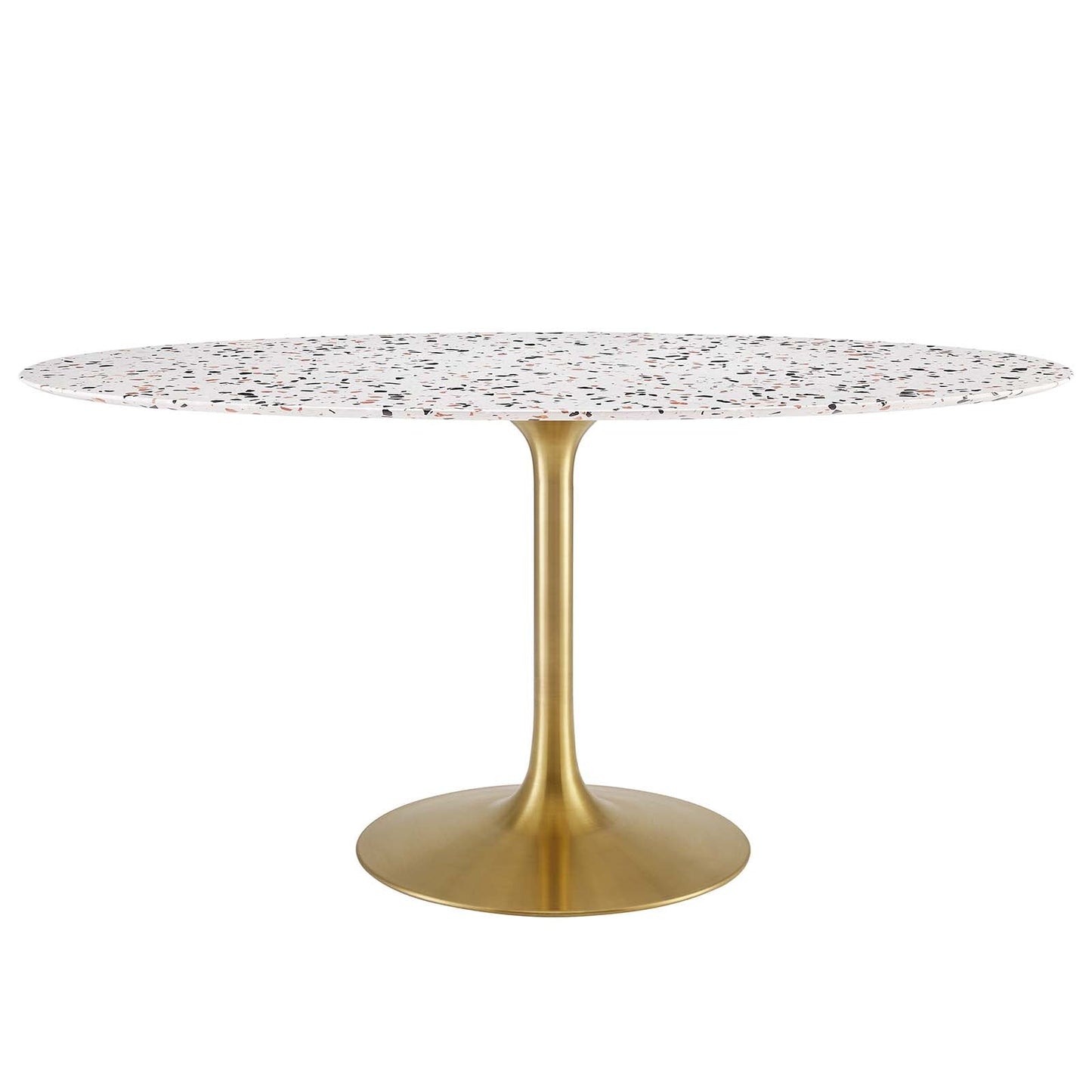 Lippa 60" Oval Dining Table with Gold Base and Artificial Marble or Wood Options
