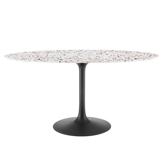 Lippa 60" Oval Dining Table - Terrazzo, Walnut Wood Grain, and Wood Grain Options