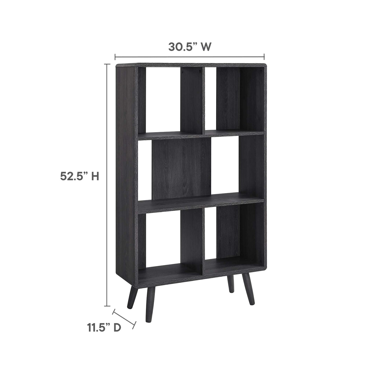 Transmit 5 Shelf Wood Grain Bookcase by Modway EEI-5743-CHA