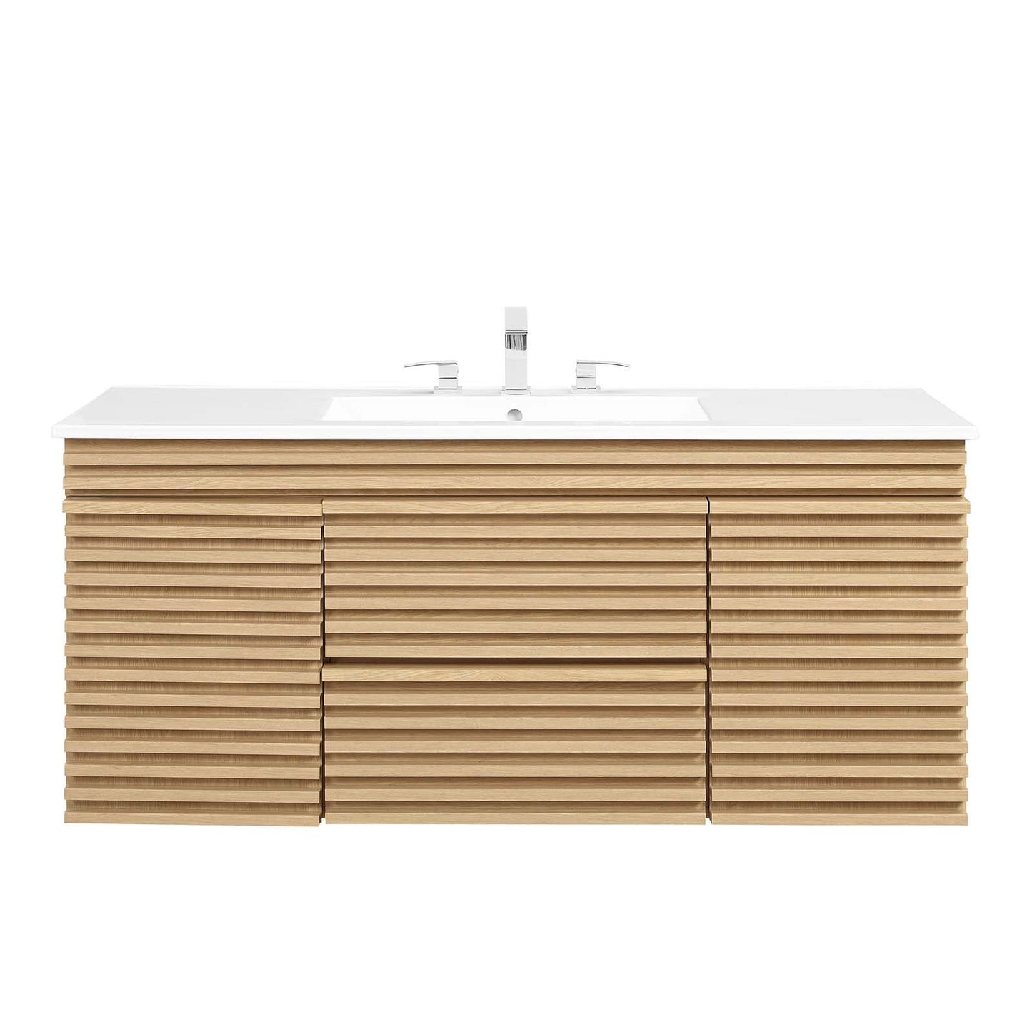Render 48" Wall-Mount Bathroom Vanity Oak White EEI-5801-OAK-WHI