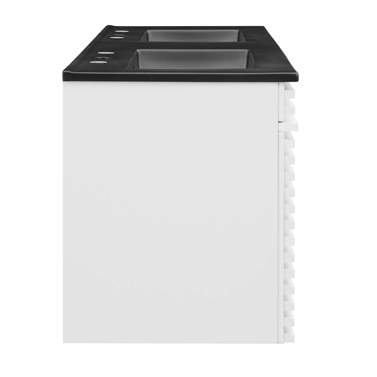 Render 48" Wall-Mount Bathroom Vanity White Black EEI-5802-WHI-BLK
