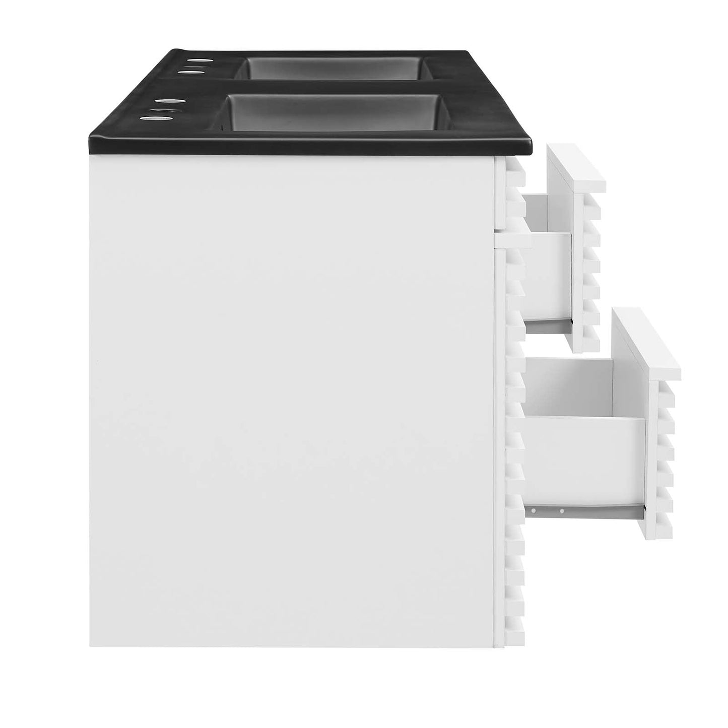 Render 48" Wall-Mount Bathroom Vanity White Black EEI-5802-WHI-BLK