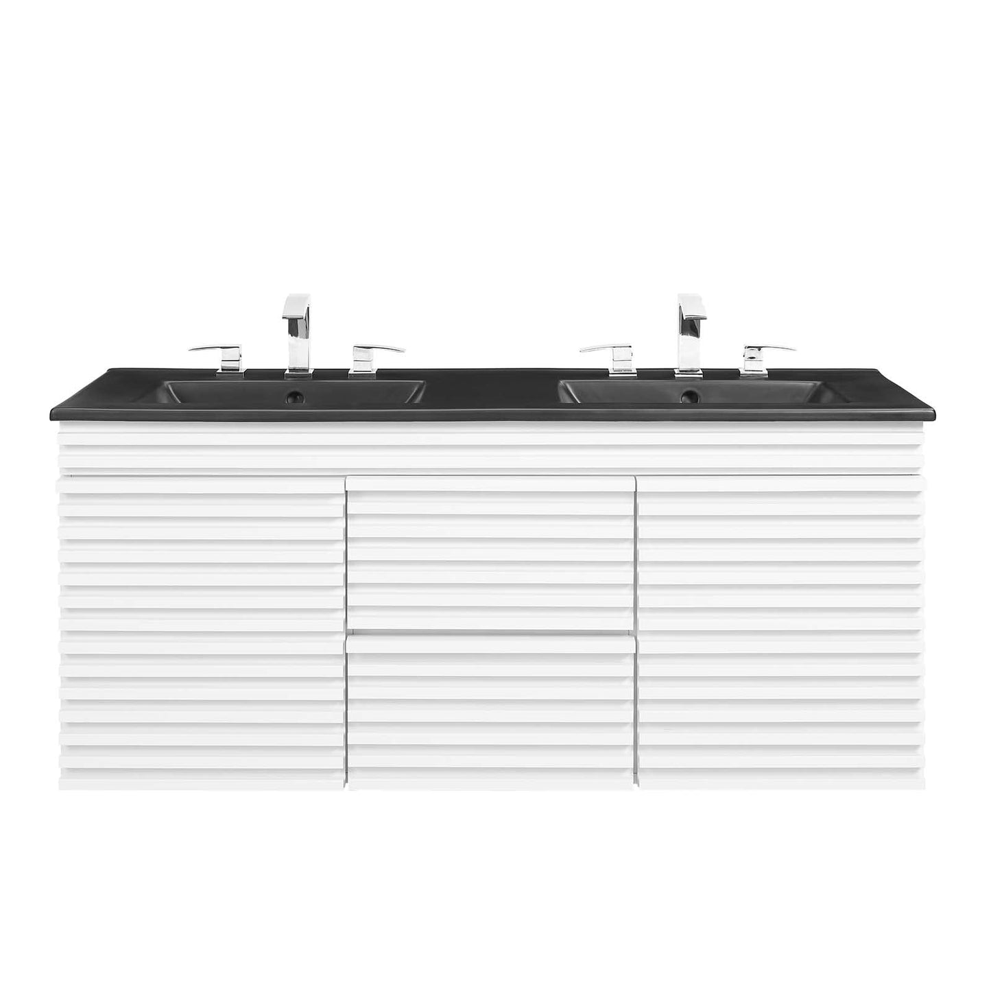 Render 48" Wall-Mount Bathroom Vanity White Black EEI-5802-WHI-BLK