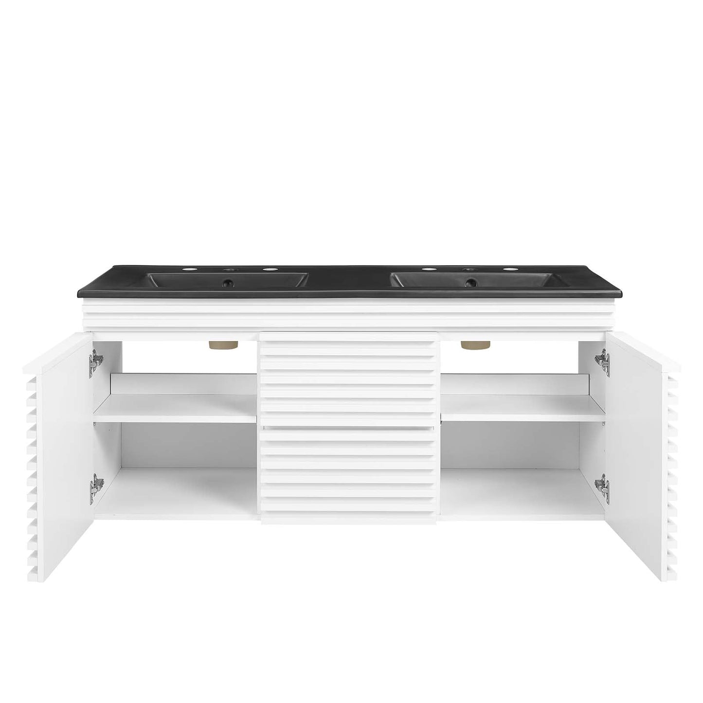 Render 48" Wall-Mount Bathroom Vanity White Black EEI-5802-WHI-BLK