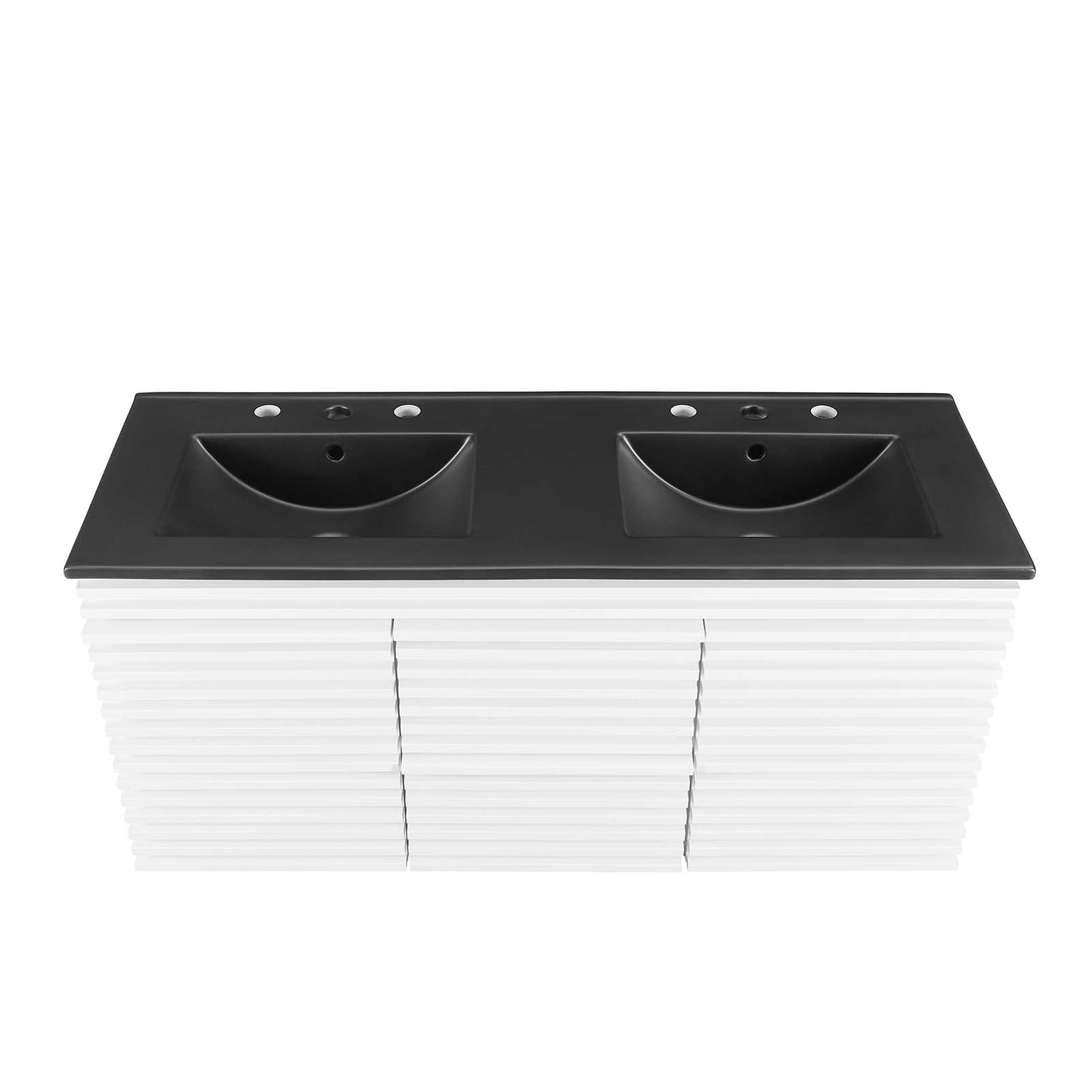 Render 48" Wall-Mount Bathroom Vanity White Black EEI-5802-WHI-BLK
