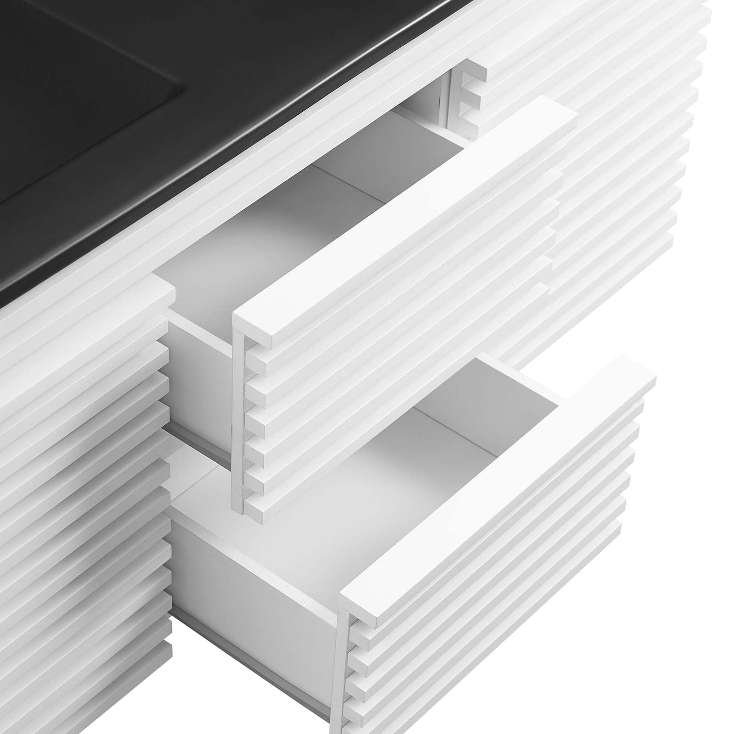 Render 48" Wall-Mount Bathroom Vanity White Black EEI-5802-WHI-BLK