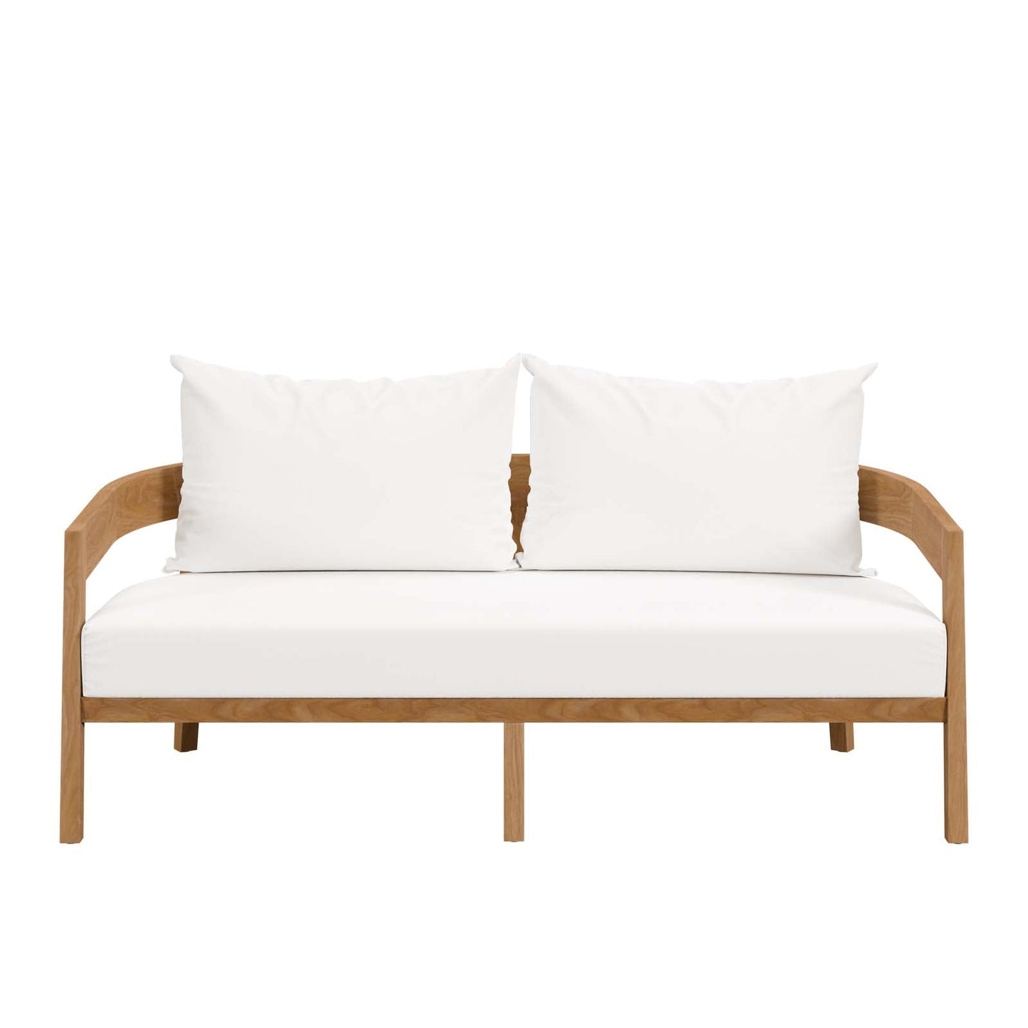 Brisbane 3-Piece Teak Wood Outdoor Patio Set Natural White EEI-5834-NAT-WHI