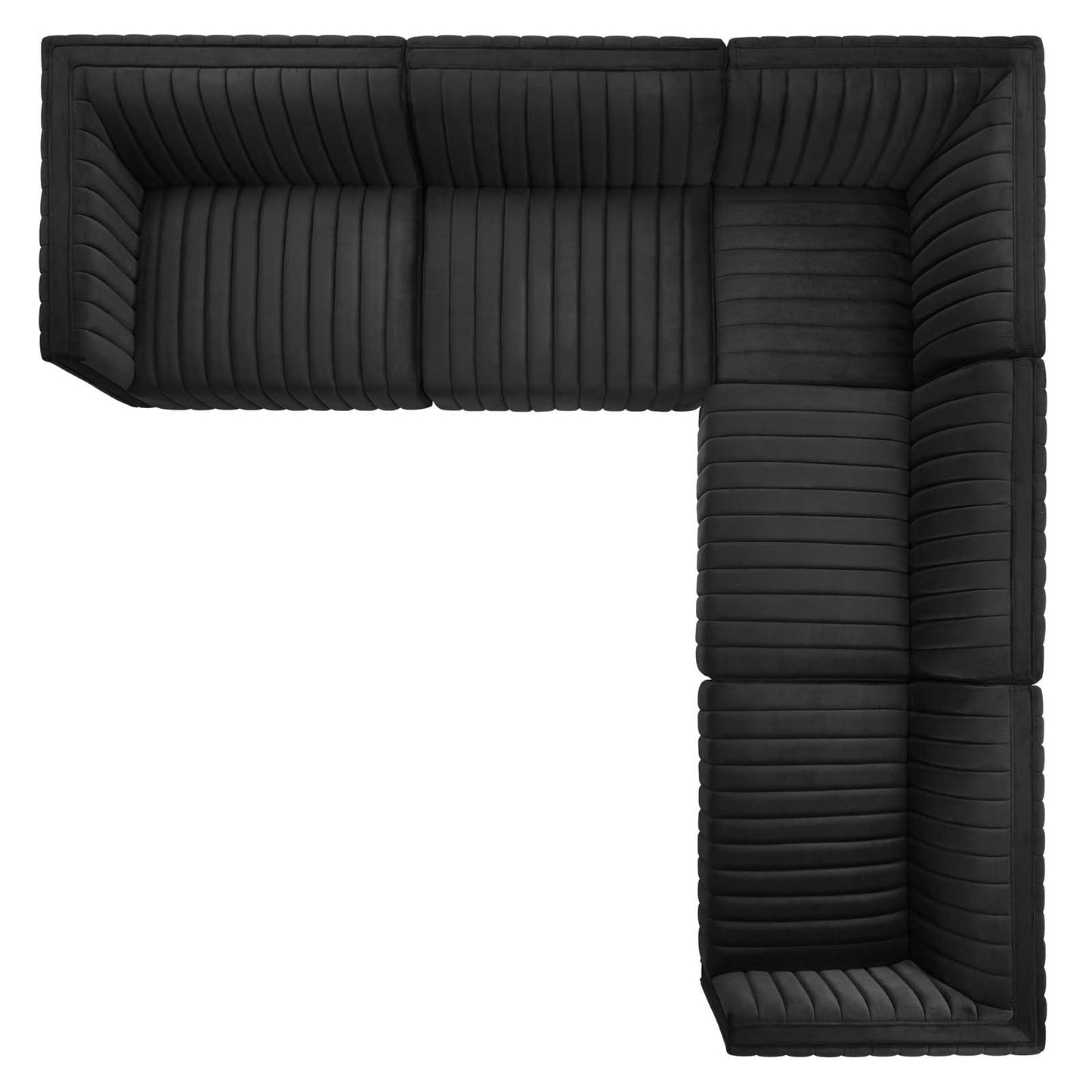 Conjure Channel Tufted Performance Velvet 5-Piece Sectional Gold Black EEI-5850-GLD-BLK