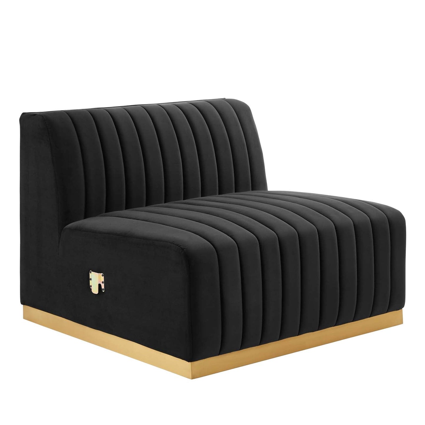 Conjure Channel Tufted Performance Velvet 5-Piece Sectional Gold Black EEI-5850-GLD-BLK