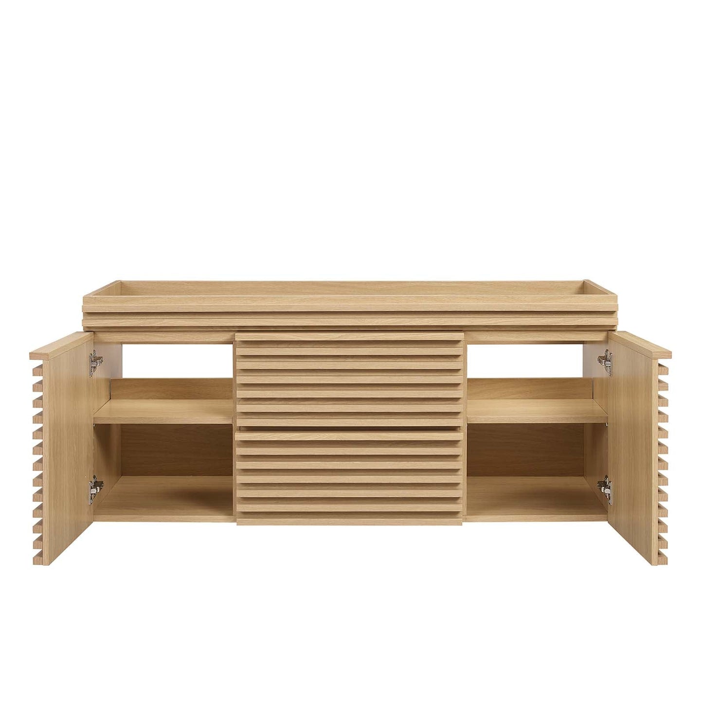 Render 48" Single Sink Compatible (Not Included) Bathroom Vanity Cabinet Oak EEI-5866-OAK