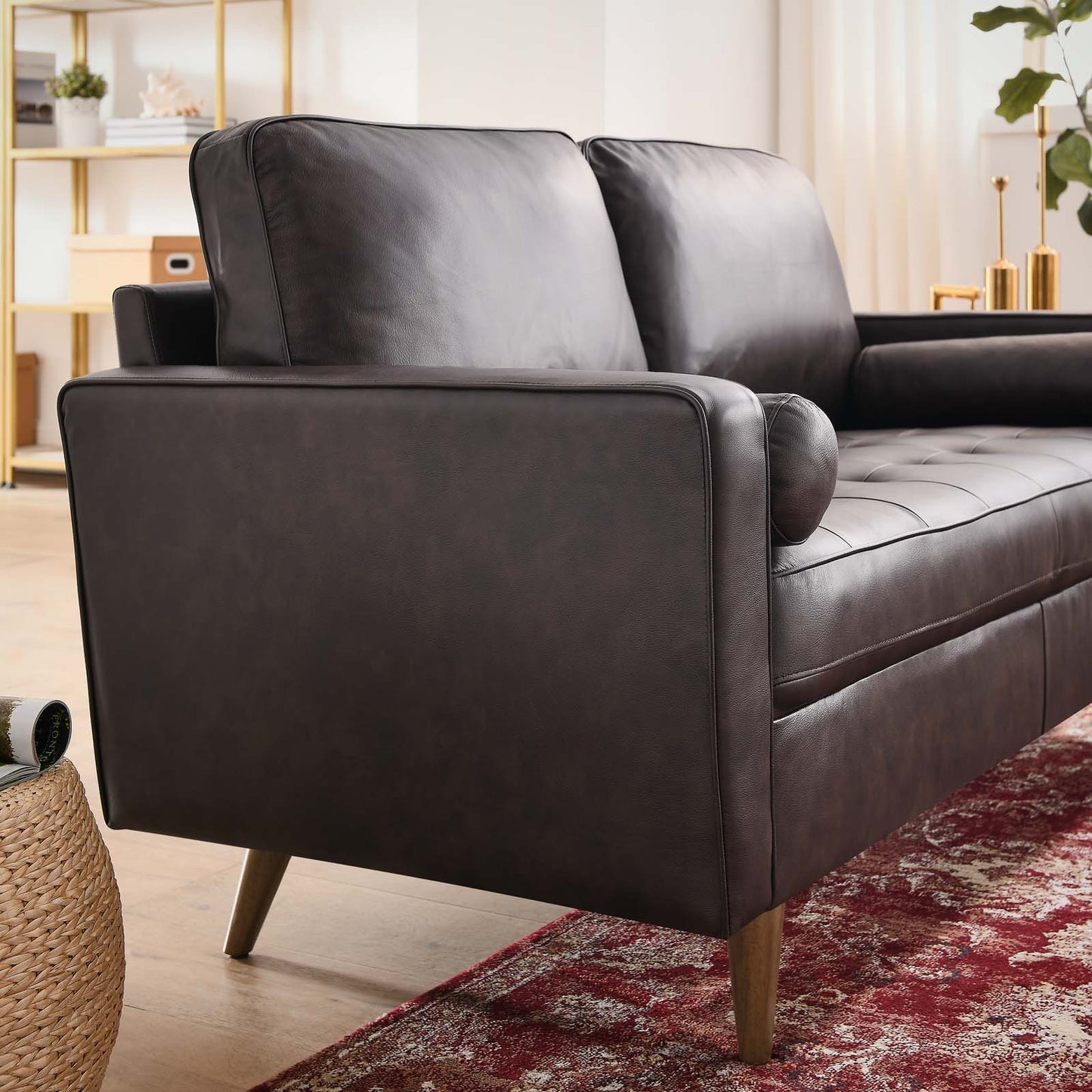 Valour Leather Loveseat Brown EEI-5870-BRN