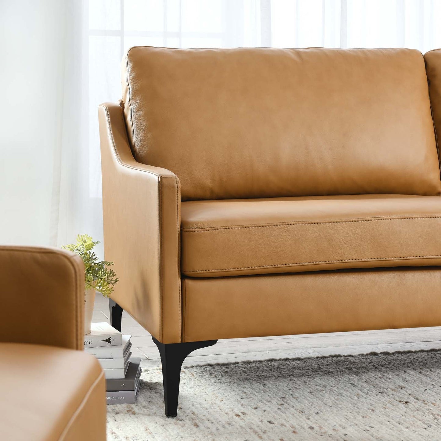 Corland Leather Sofa Tan EEI-6018-TAN