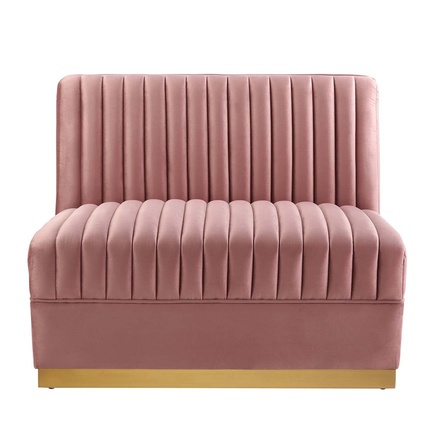 Sanguine Channel Tufted Performance Velvet Modular Sectional Sofa Armless Chair Dusty Rose EEI-6033-DUS