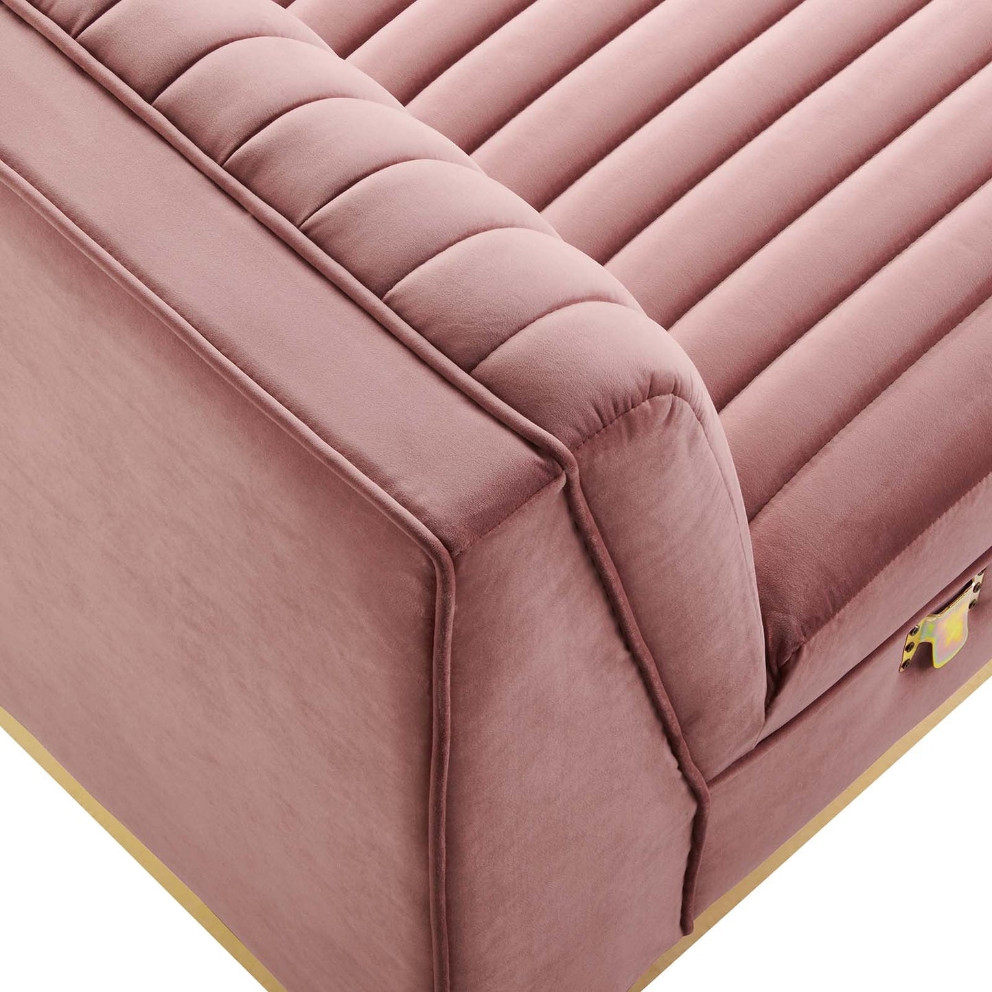 Sanguine Channel Tufted Performance Velvet Modular Sectional Sofa Armless Chair Dusty Rose EEI-6033-DUS