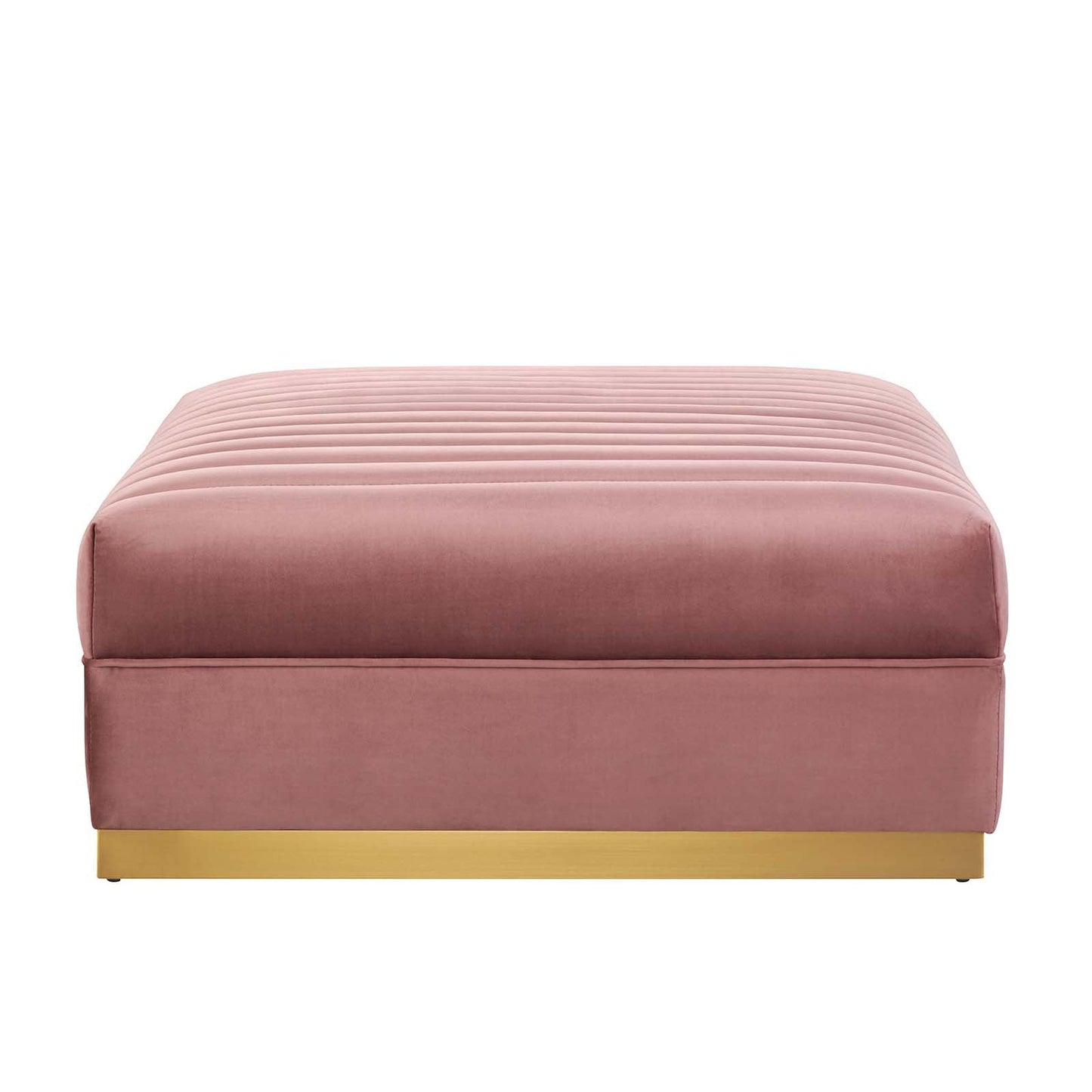 Sanguine Channel Tufted Performance Velvet Modular Sectional Sofa Ottoman Dusty Rose EEI-6036-DUS