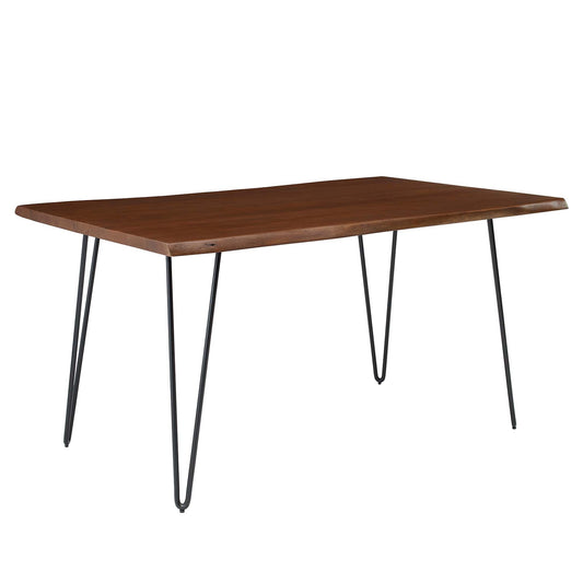 Ardor 60" Live Edge Acacia Wood Acacia Wood Dining Table by Modway EEI-6059-BLK-WAL