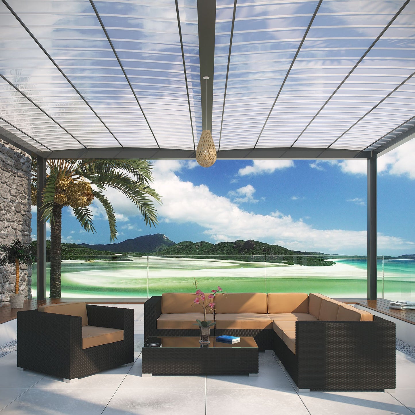 Corona 7 Piece Outdoor Patio Sectional Set by Modway EEI-606-EXP-MOC-SET