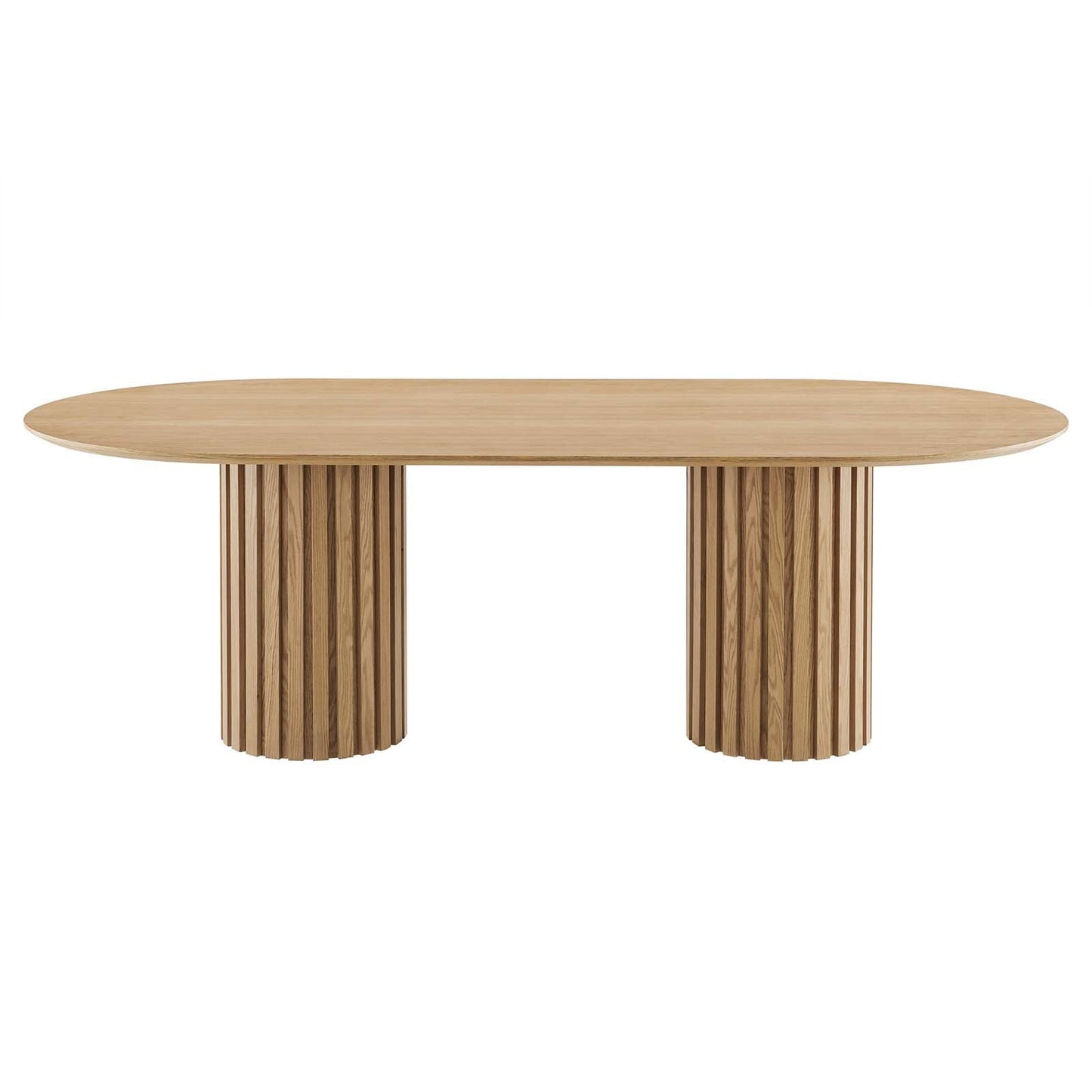 Senja 95" Oval Dining Table Oak EEI-6065-OAK-SET