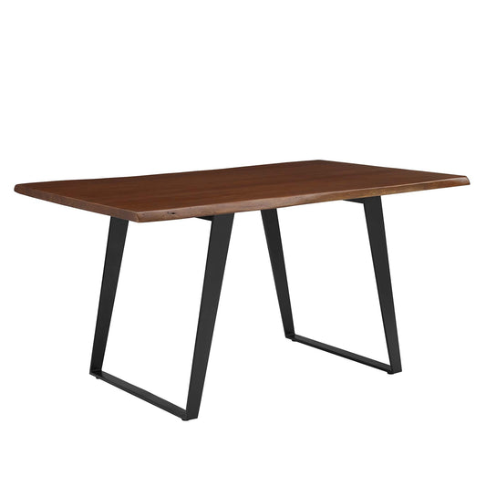 Viggo 60" Live Edge Acacia Wood Acacia Wood Dining Table by Modway EEI-6067-BLK-WAL