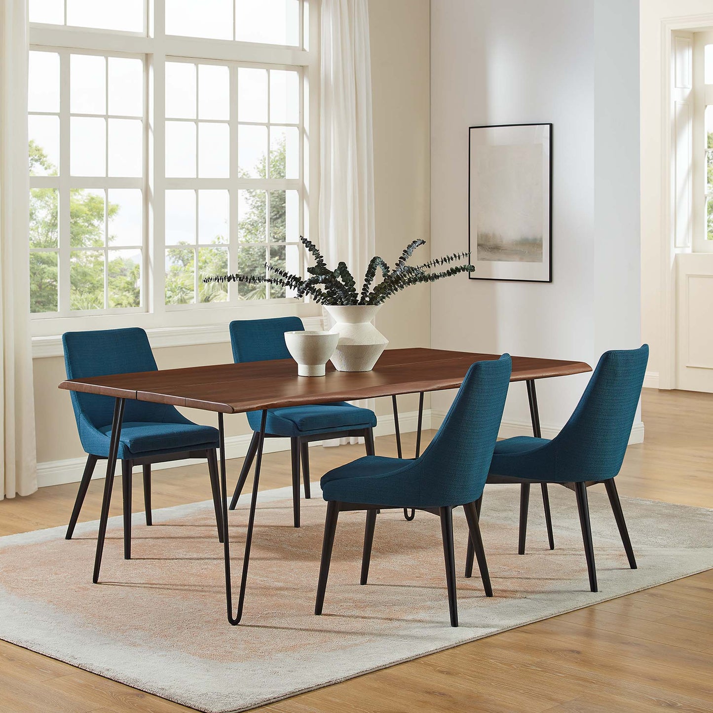 Ardor 74" Live Edge Acacia Wood Acacia Wood Dining Table by Modway EEI-6070-BLK-WAL