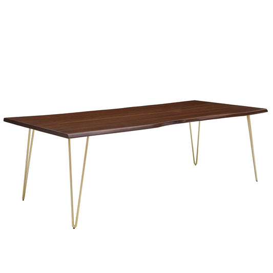 Ardor 96" Live Edge Acacia Wood Acacia Wood Dining Table by Modway EEI-6072-GLD-WAL