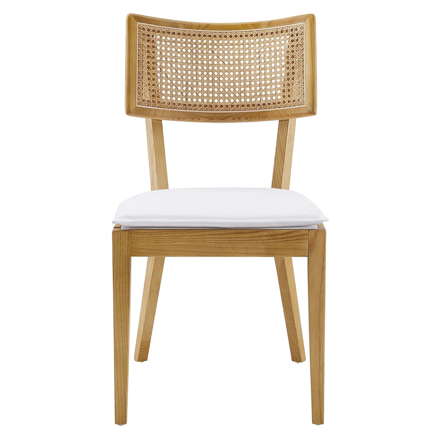Caledonia Fabric Upholstered Wood Dining Chair Set of 2 by Modway EEI-6080-NAT-WHI