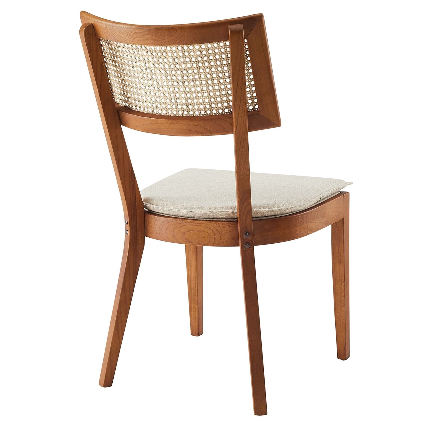 Caledonia Fabric Upholstered Wood Dining Chair Set of 2 by Modway EEI-6080-WAL-BEI