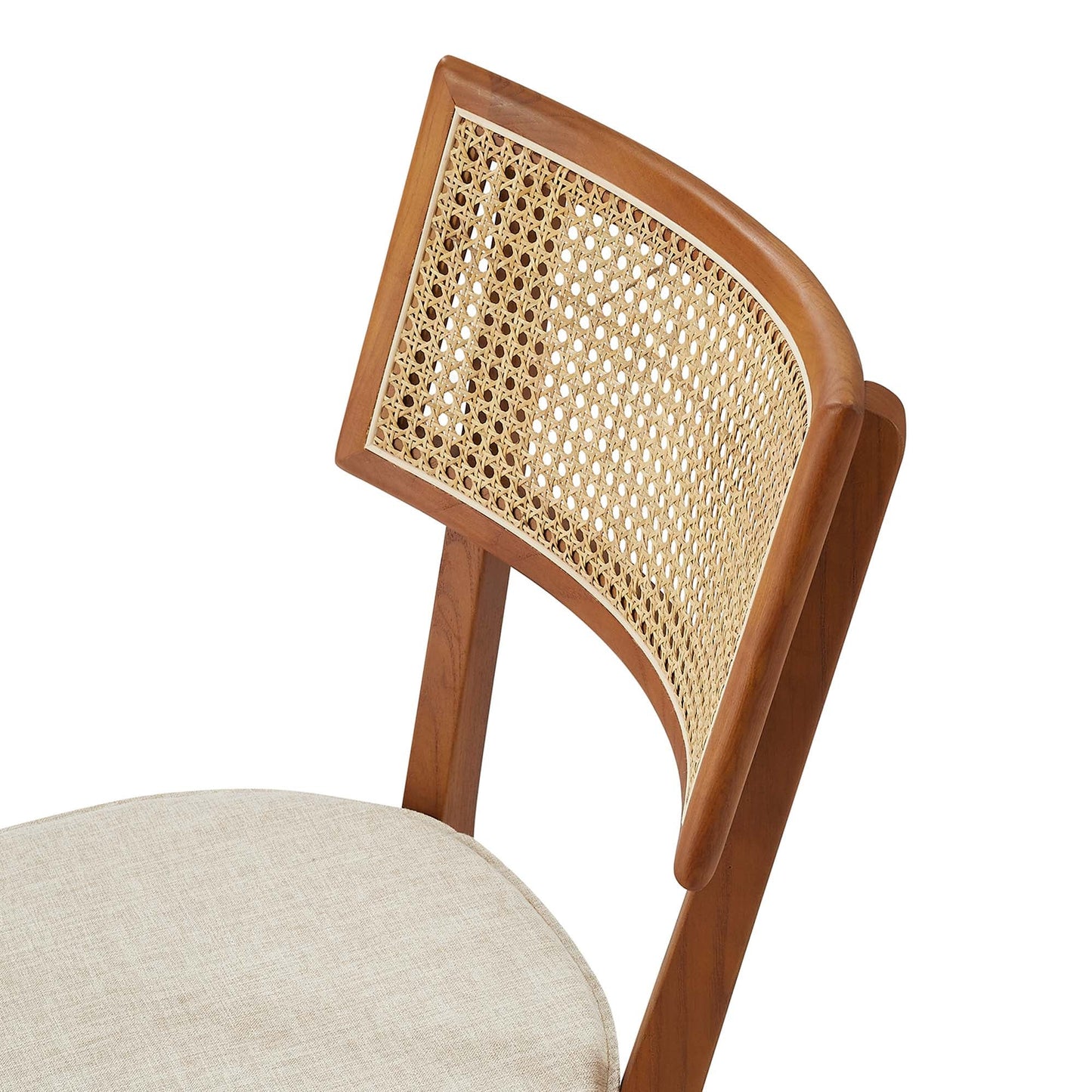 Caledonia Fabric Upholstered Wood Dining Chair Set of 2 by Modway EEI-6080-WAL-BEI