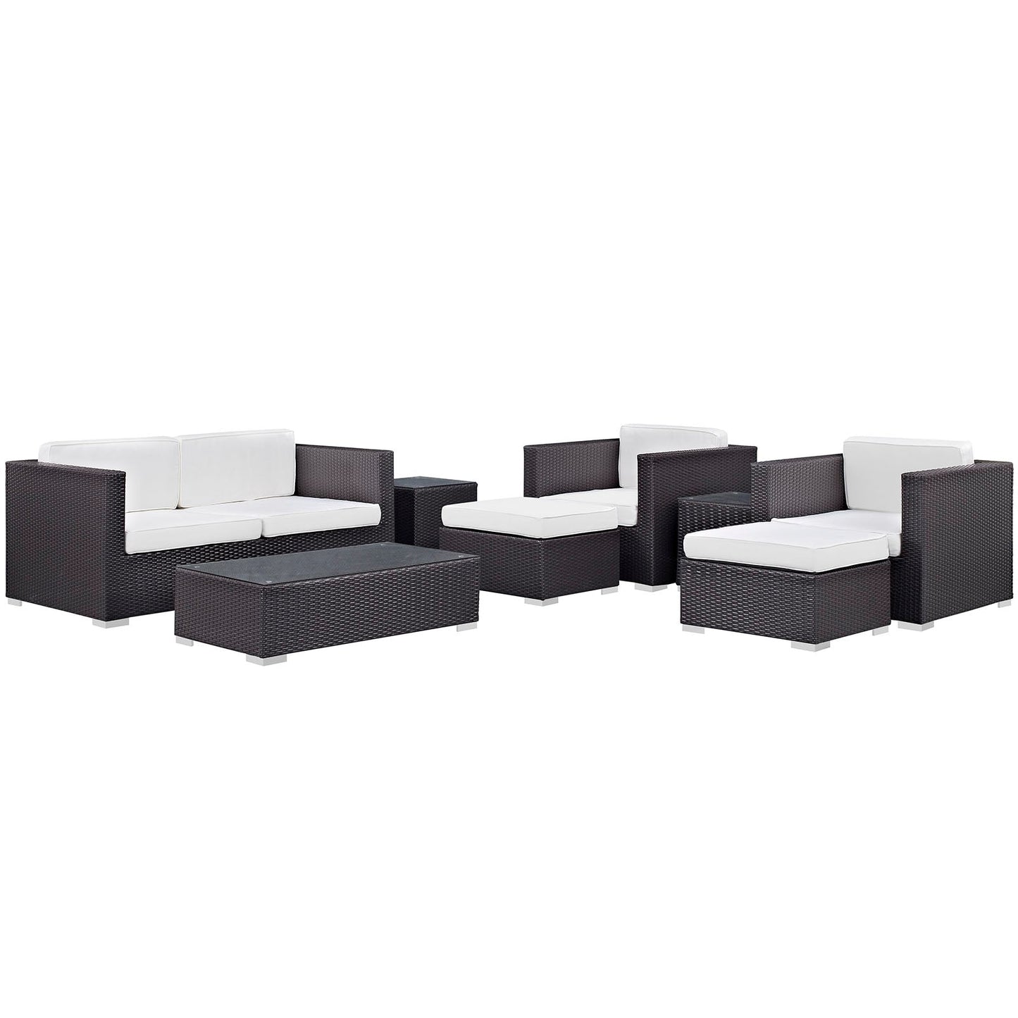 Venice 8 Piece Outdoor Patio Sofa Set by Modway EEI-610-EXP-WHI-SET