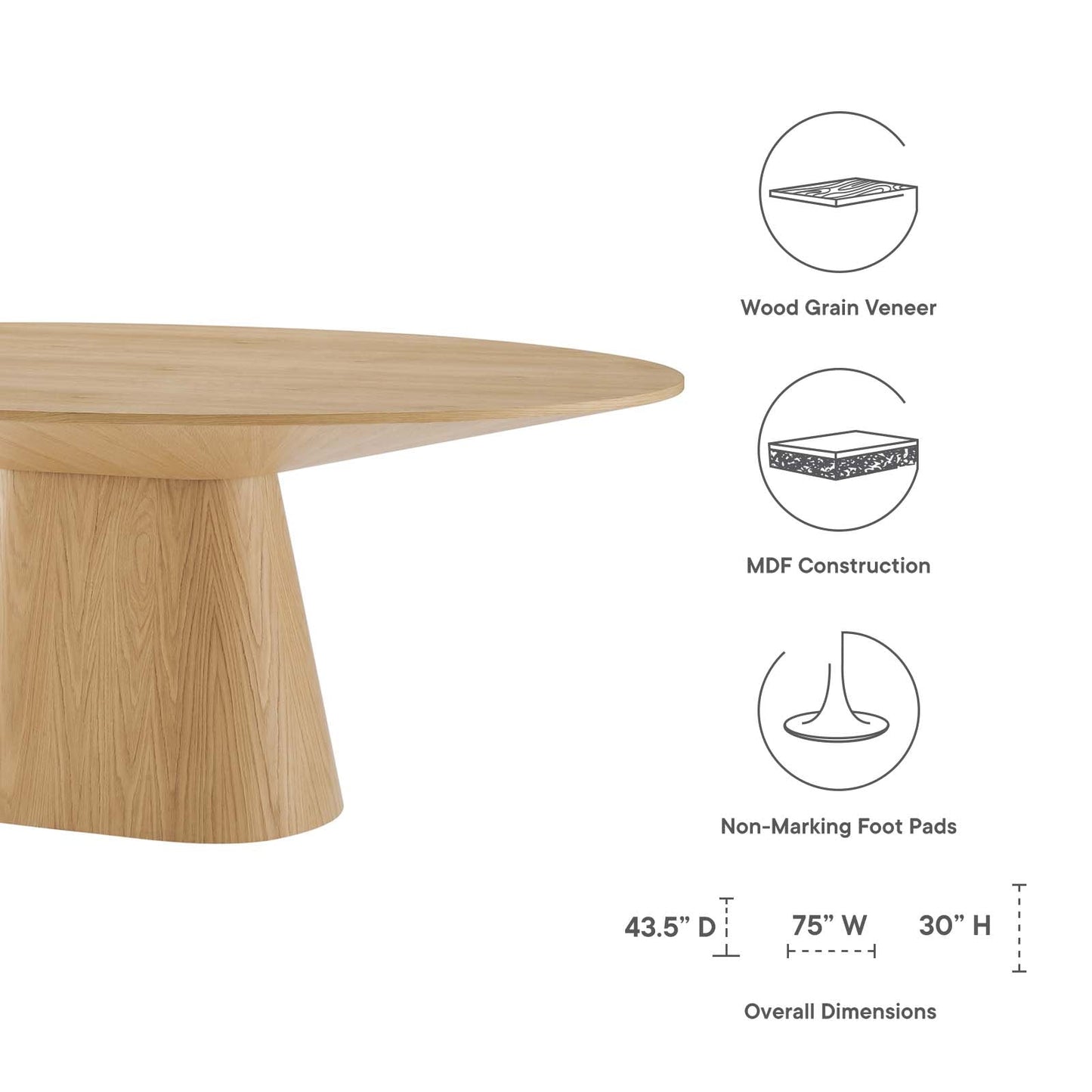 Provision 47" Round Dining Table - Oak and Walnut Options EEI-6102