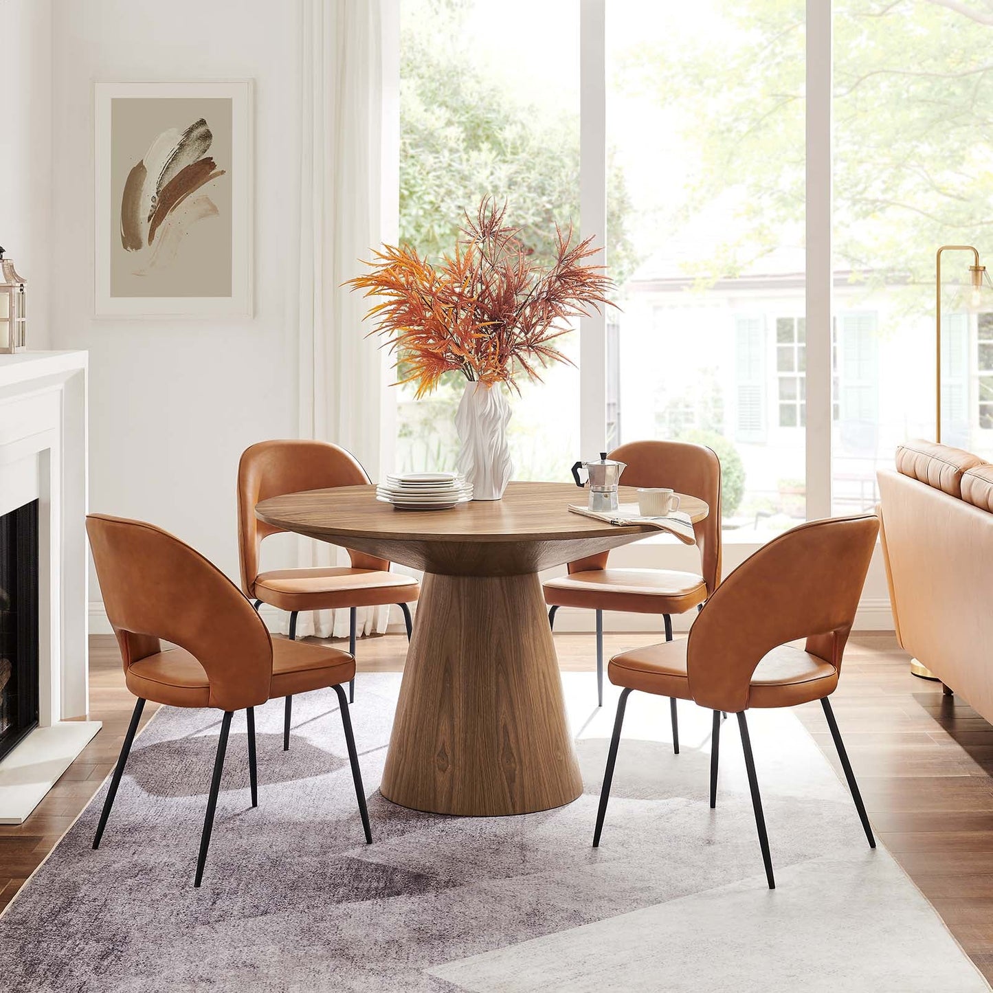 Provision 47" Round Dining Table - Oak and Walnut Options EEI-6102