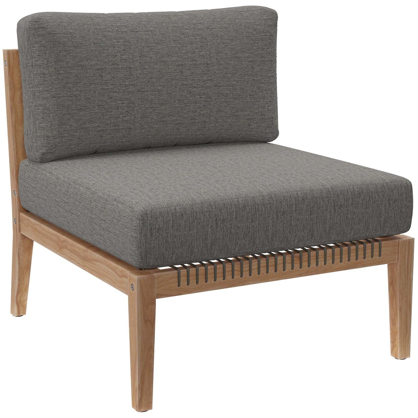 Clearwater Outdoor Patio Teak Wood Sofa Gray