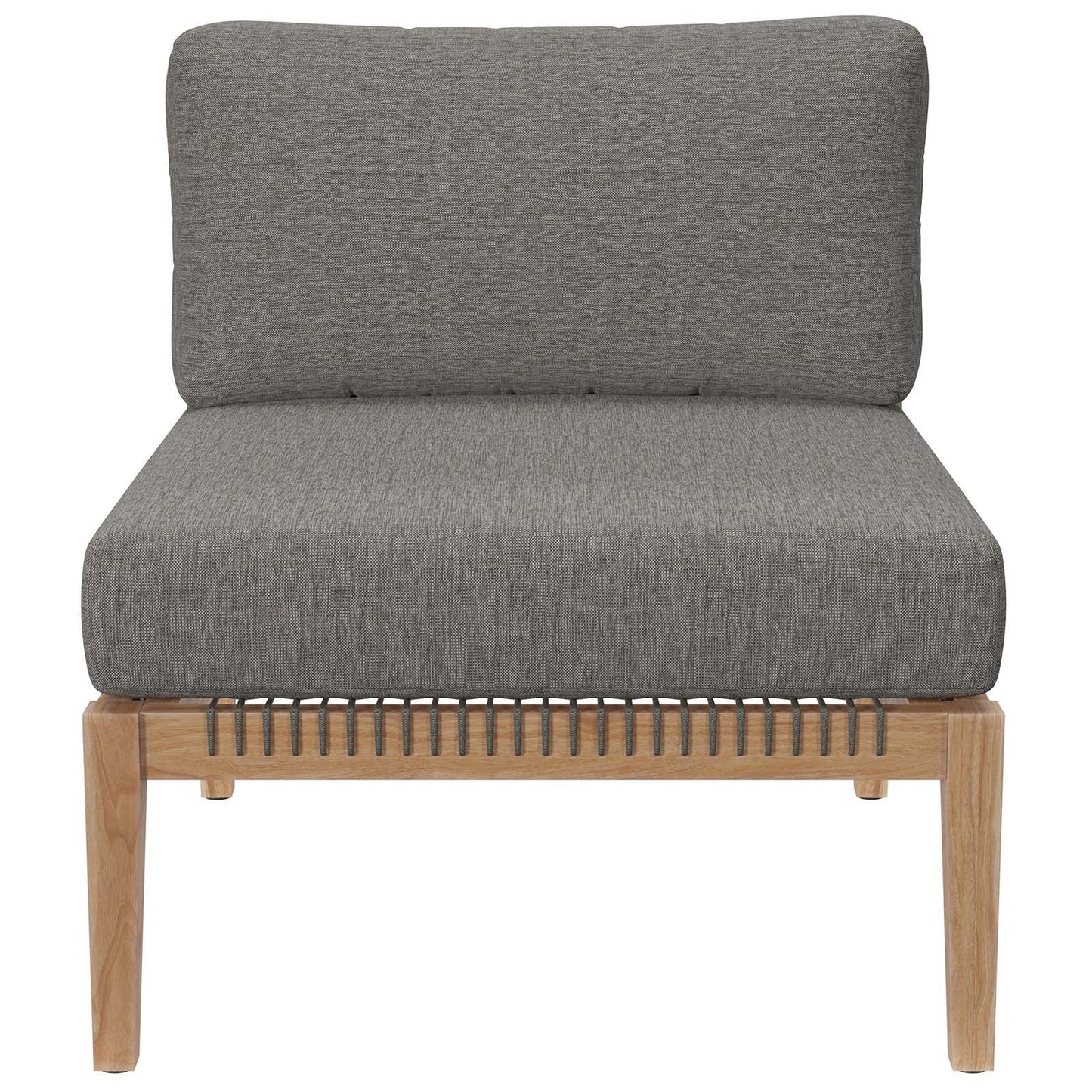 Clearwater Outdoor Patio Teak Wood Sofa Gray