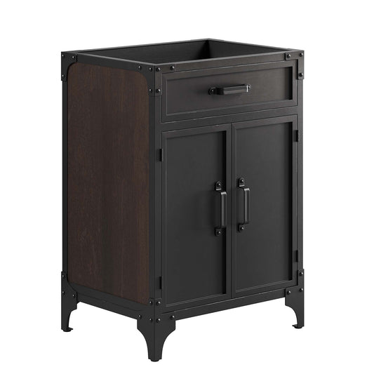Steamforge 24" Bathroom Vanity Cabinet (Sink Basin Not Included) by Modway EEI-6127-BLK-WAL