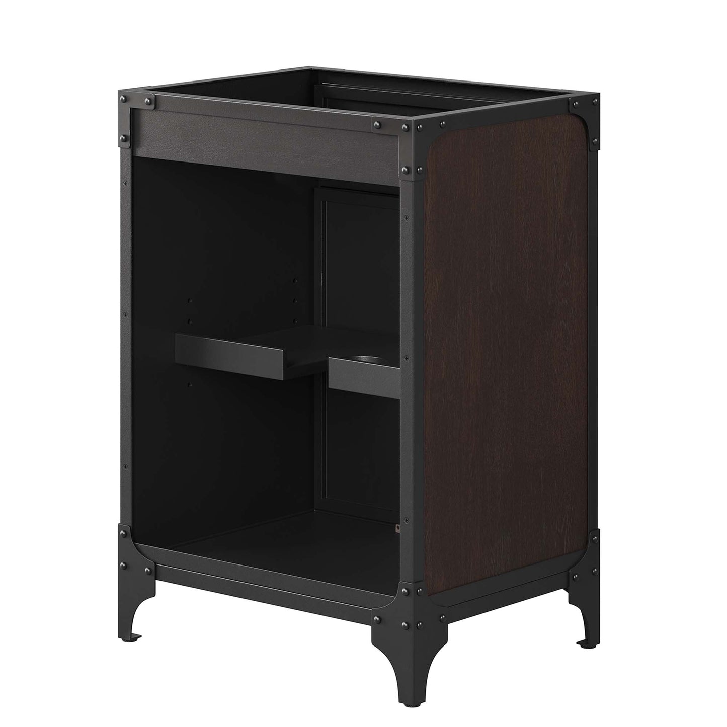 Steamforge 24" Bathroom Vanity Cabinet (Sink Basin Not Included) by Modway EEI-6127-BLK-WAL