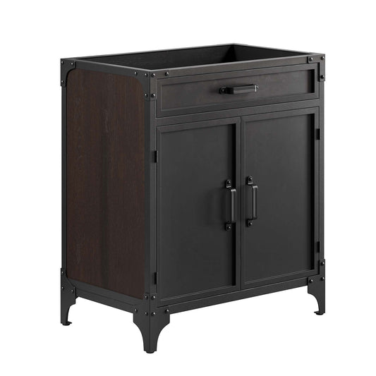 Steamforge 30" Bathroom Vanity Cabinet (Sink Basin Not Included) by Modway EEI-6128-BLK-WAL