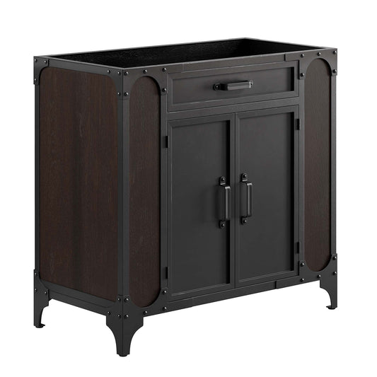 Steamforge 36" Bathroom Vanity Cabinet (Sink Basin Not Included) by Modway EEI-6129-BLK-WAL