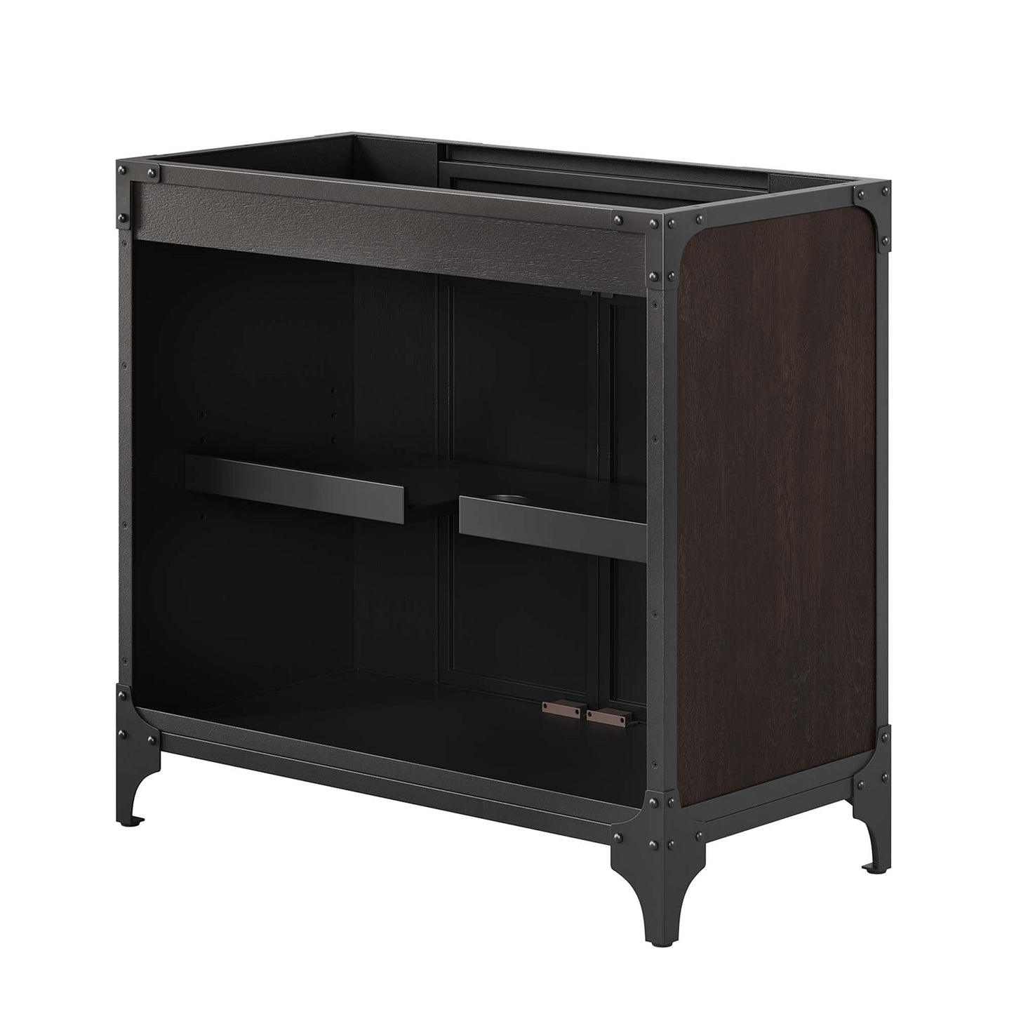 Steamforge 36" Bathroom Vanity Cabinet (Sink Basin Not Included) by Modway EEI-6129-BLK-WAL