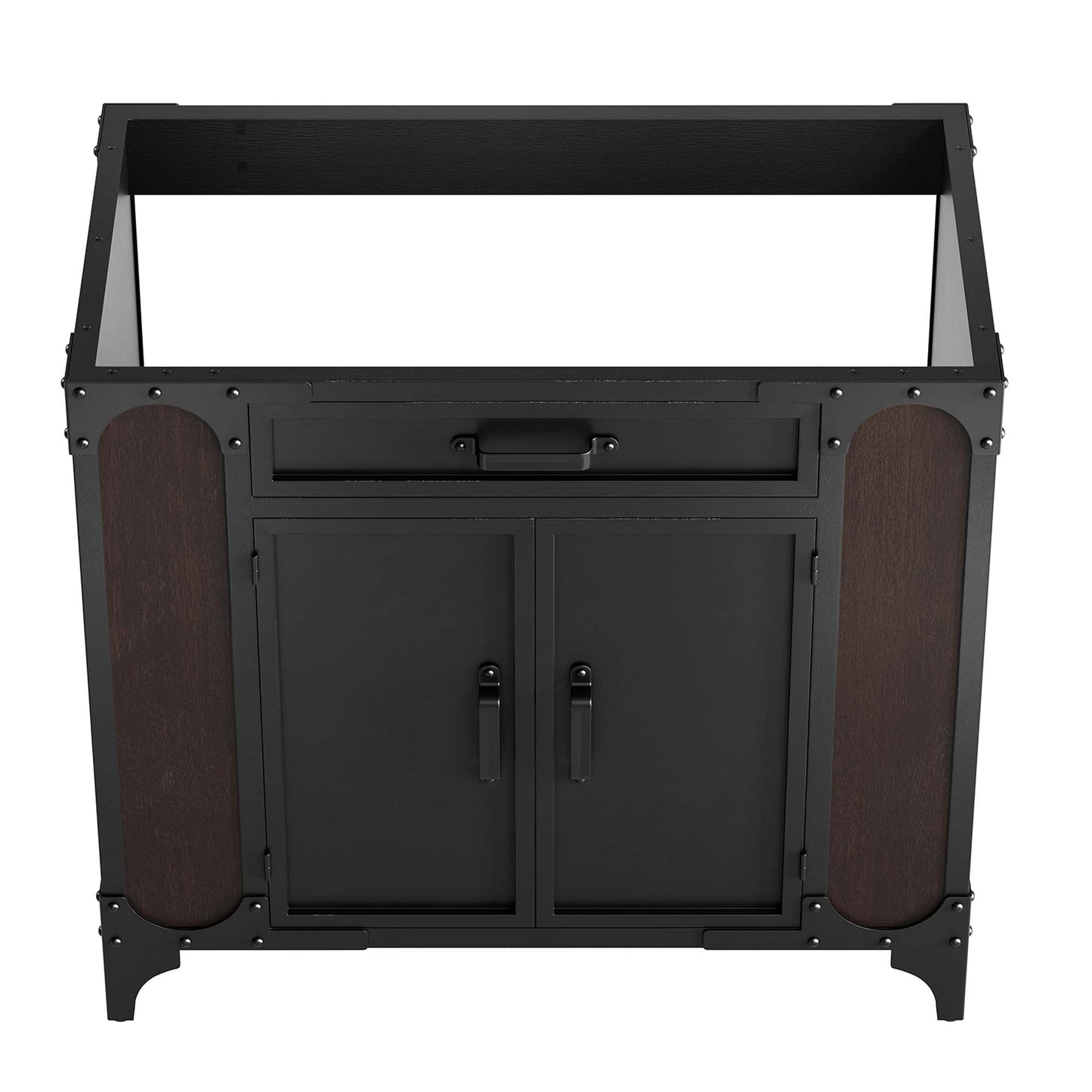 Steamforge 36" Bathroom Vanity Cabinet (Sink Basin Not Included) by Modway EEI-6129-BLK-WAL