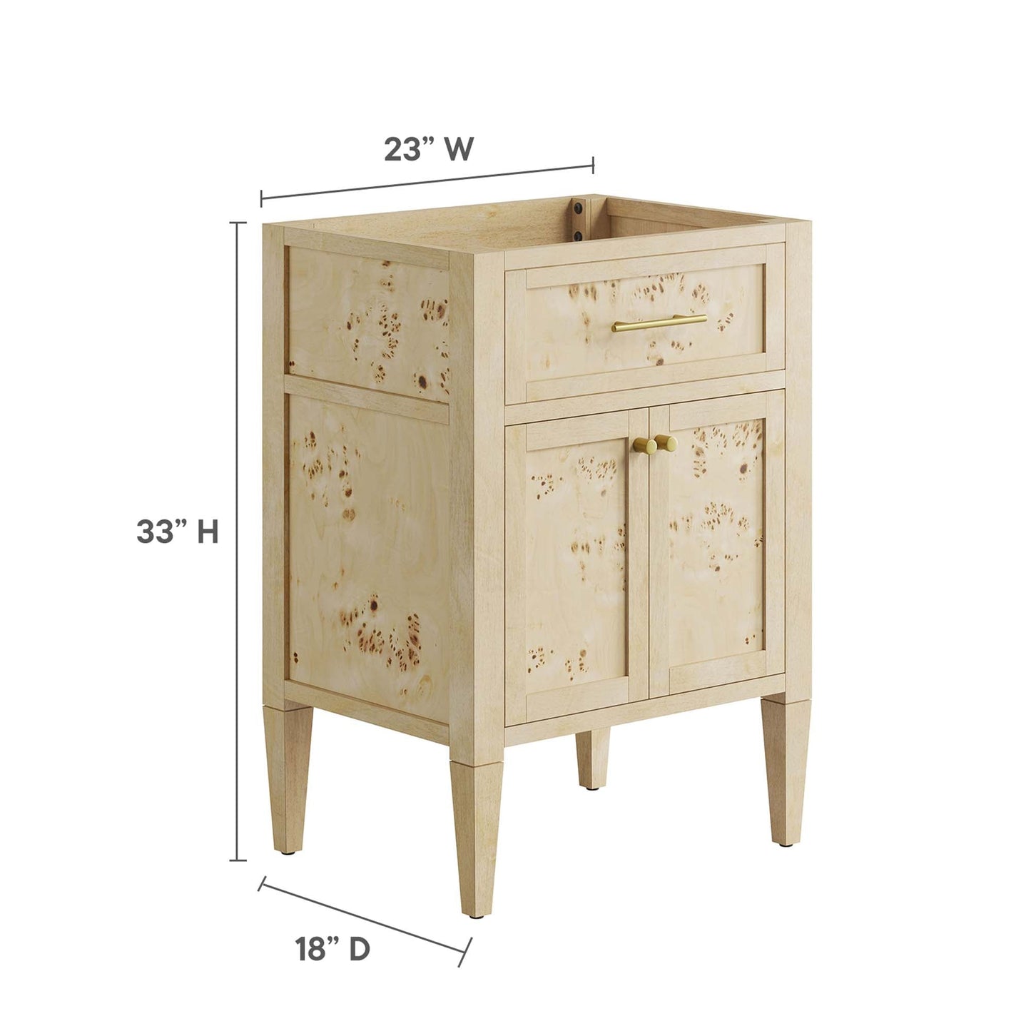 Elysian 24" Wood Bathroom Vanity Cabinet (Sink Basin Not Included) by Modway EEI-6137-BUR