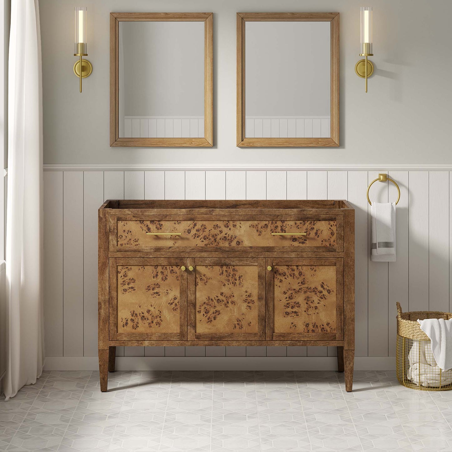 Elysian 48" Wood Bathroom Vanity Cabinet (Sink Basin Not Included) by Modway EEI-6140-BRN