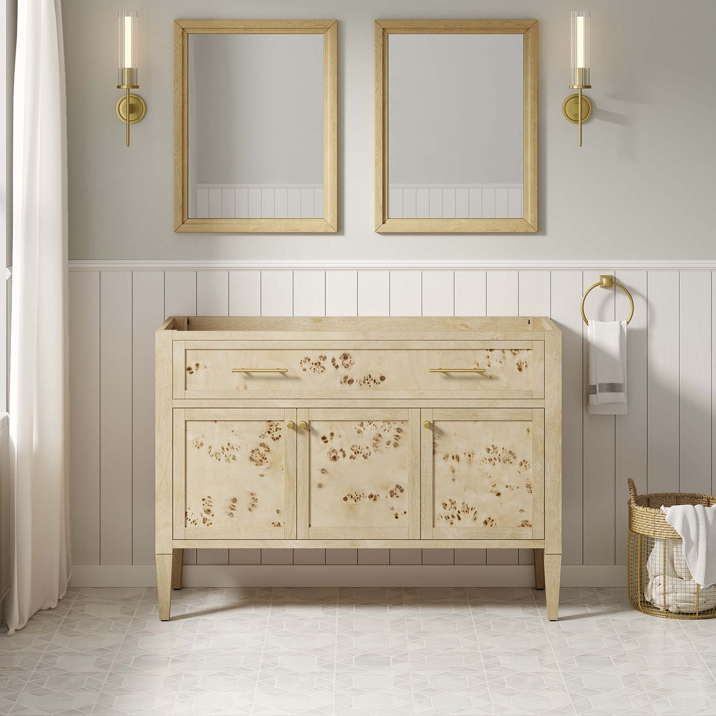 Elysian 48" Wood Bathroom Vanity Cabinet (Sink Basin Not Included) by Modway EEI-6140-BUR
