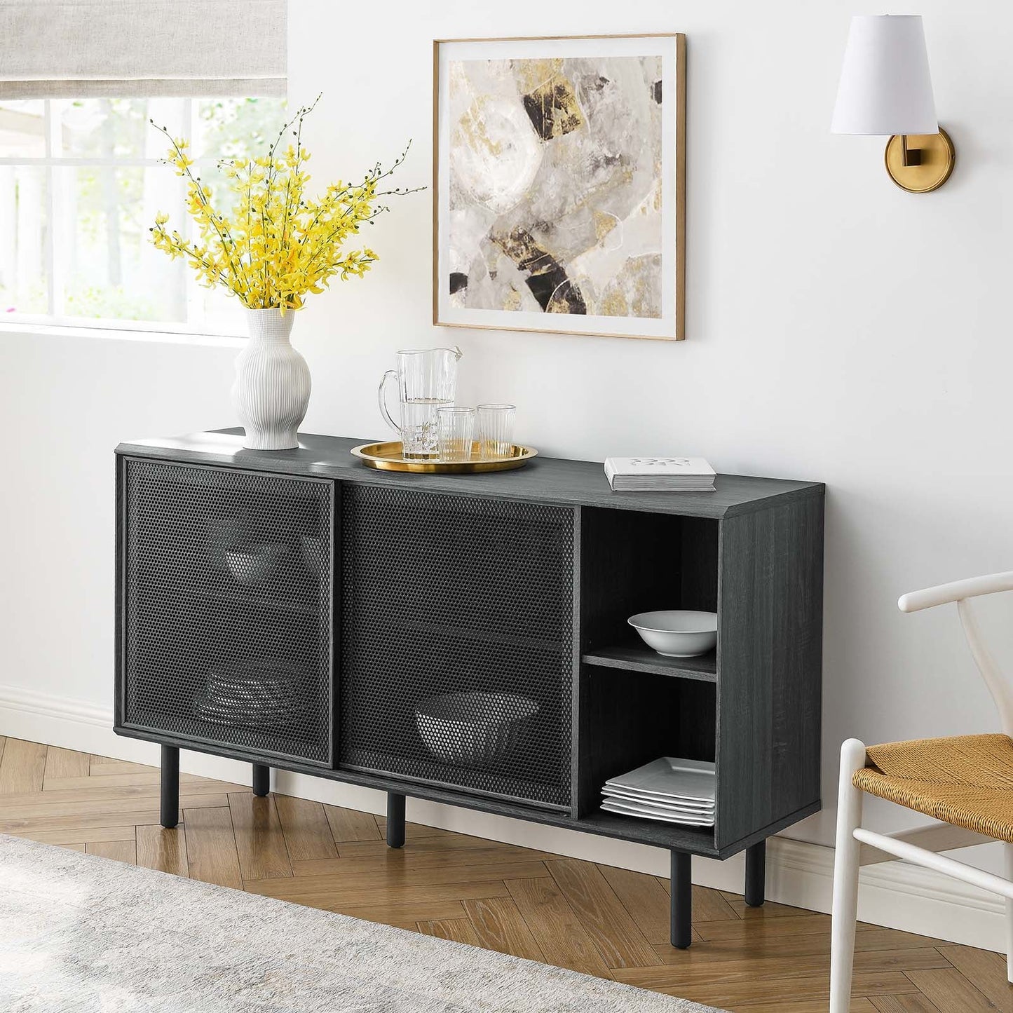 Kurtis 59" Sideboard - Charcoal, Oak, Walnut Options Available
