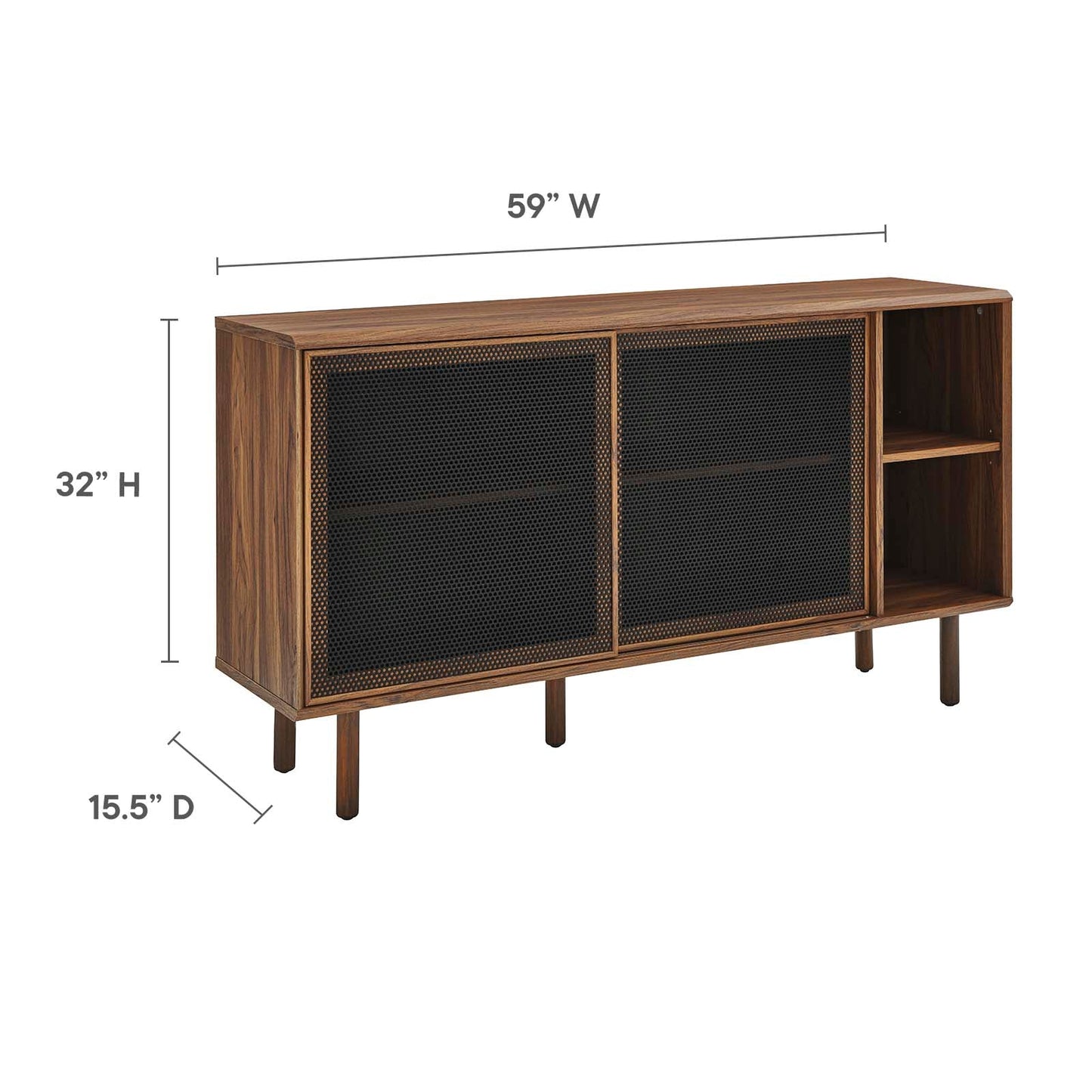 Kurtis 59" Sideboard - Charcoal, Oak, Walnut Options Available