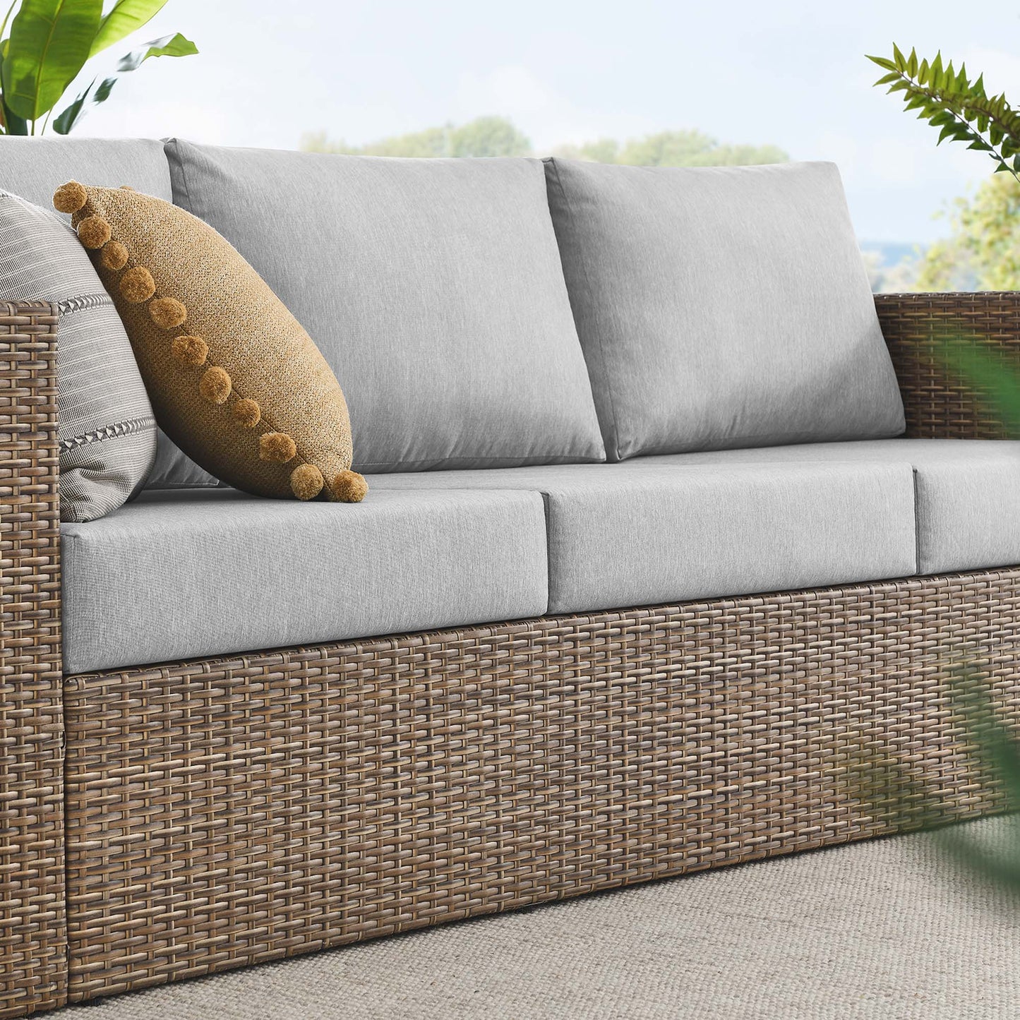 Convene Outdoor Patio Sofa by Modway EEI-6245-CAP-GRY