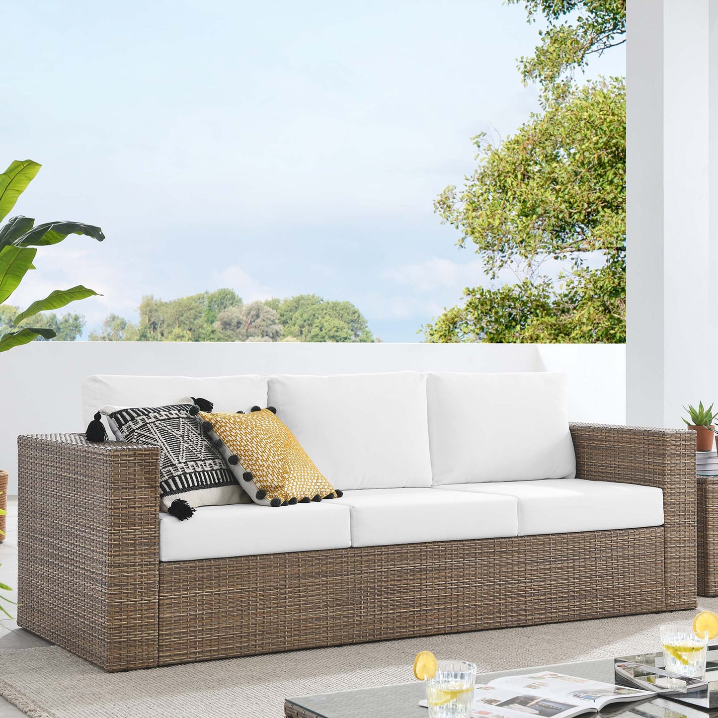 Convene Outdoor Patio Sofa by Modway EEI-6245-CAP-WHI