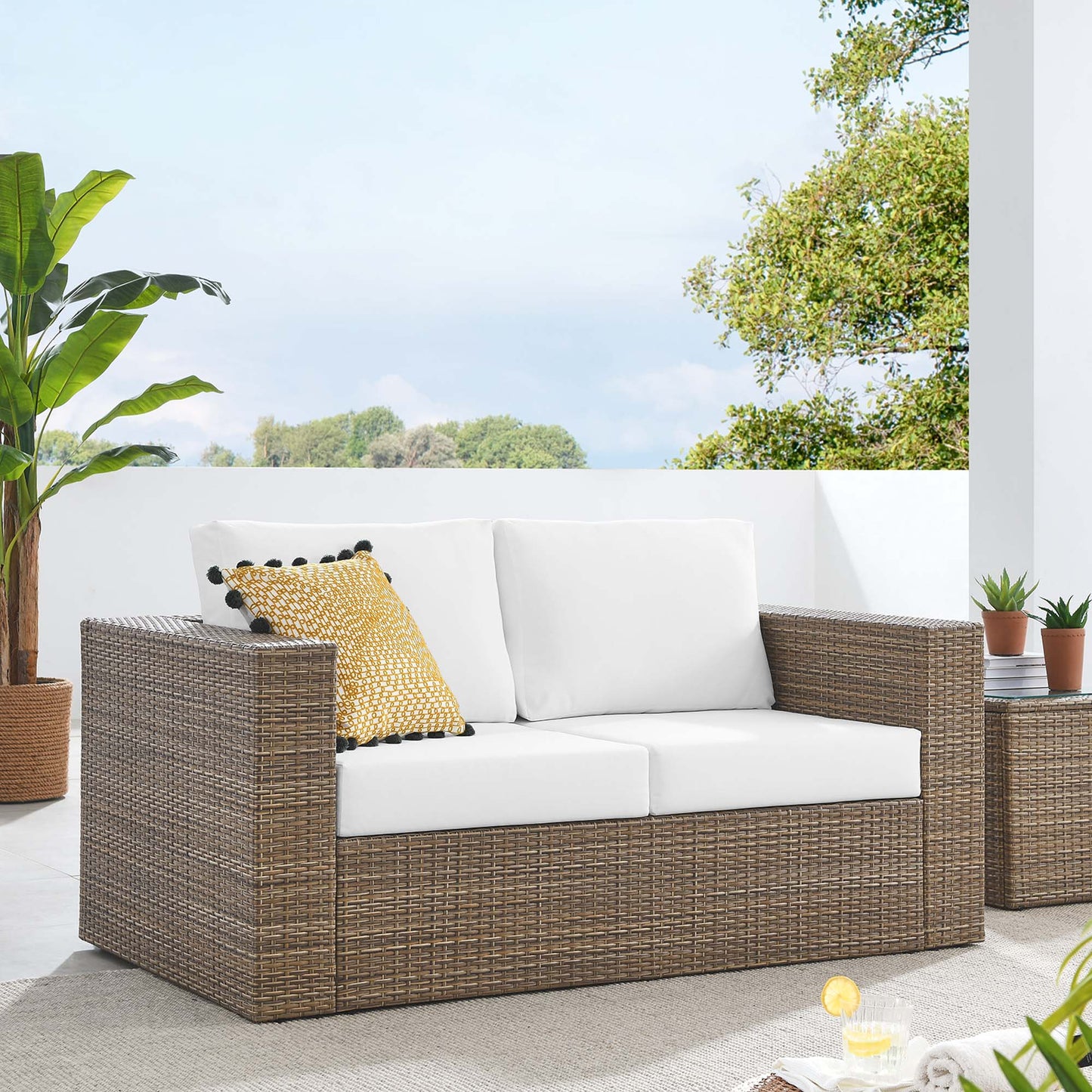 Convene Outdoor Patio Loveseat by Modway EEI-6246-CAP-WHI